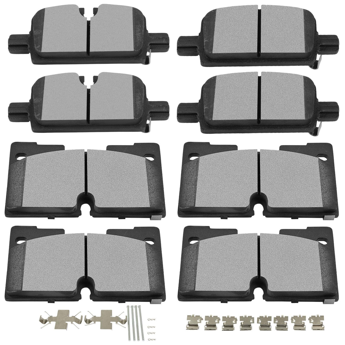 Scitoo Front Rear Disc Brake Pad Set 8Pcs W/Hardware Fit For Cadillac For Escalade Esv, For Chevy For Silverado 1500 Ltd/For Sub