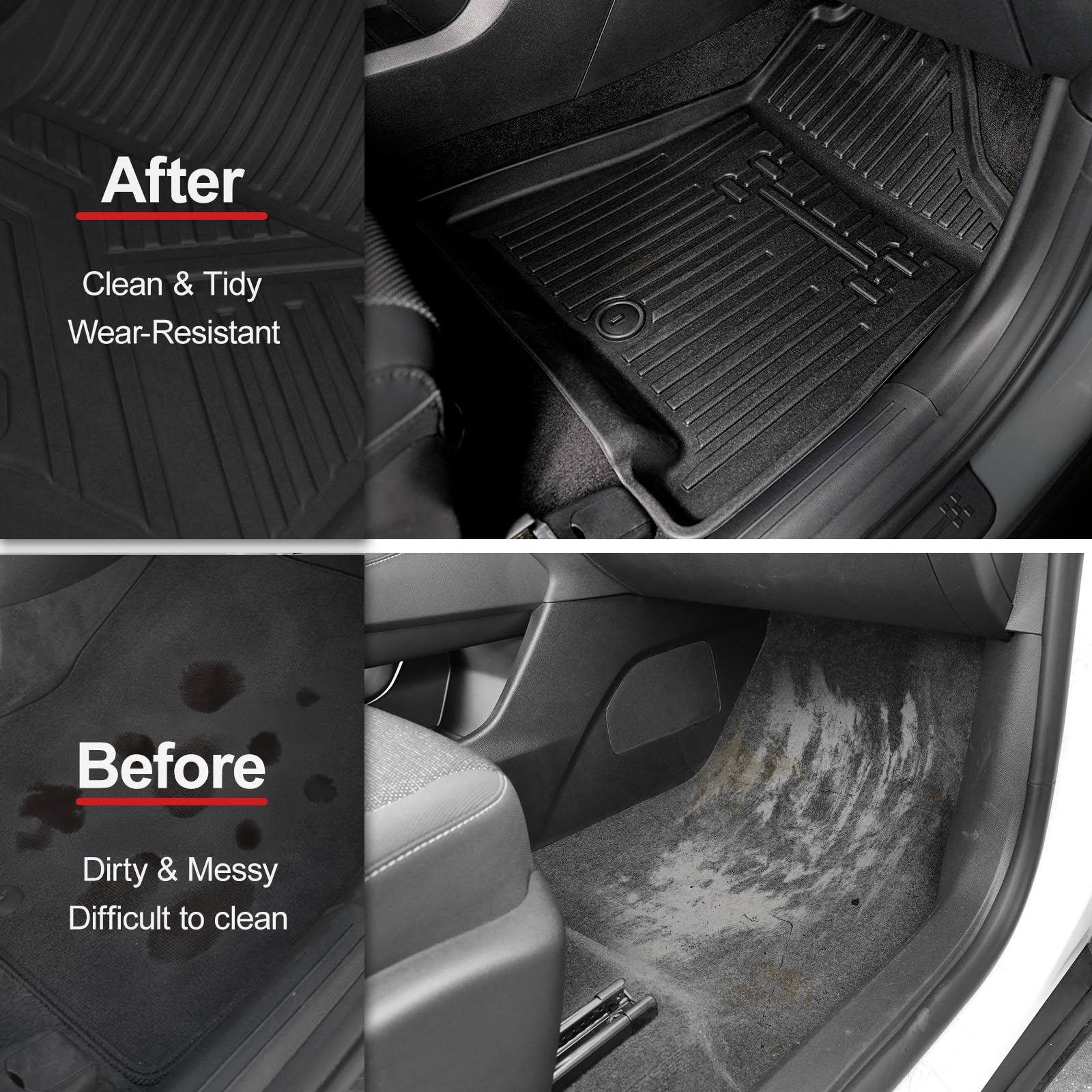 Houclemic Floor Mats For 2024 2025 Hyundai Santa Fe-All Weather Cargo Mat With Backrest Mat For 2025 Hyundai Santa Fe Calligraph