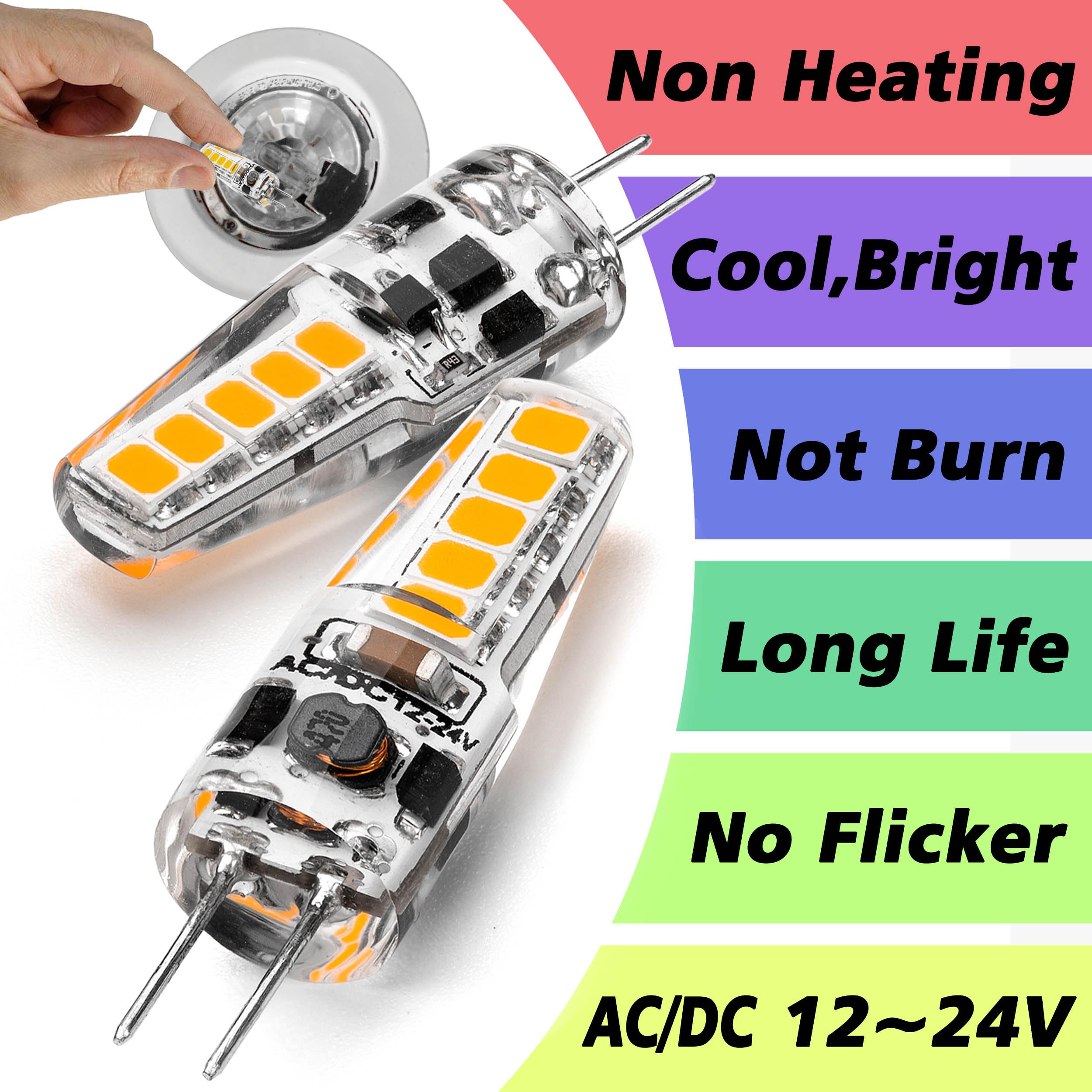 Heifymi G4 Led Bulb 3 Watt Equivalent 20W-35W Halogen Bulbs 2700K Warm White 350Lm Ac/Dc 12-24 Volt For Landscape Lighting, Unde