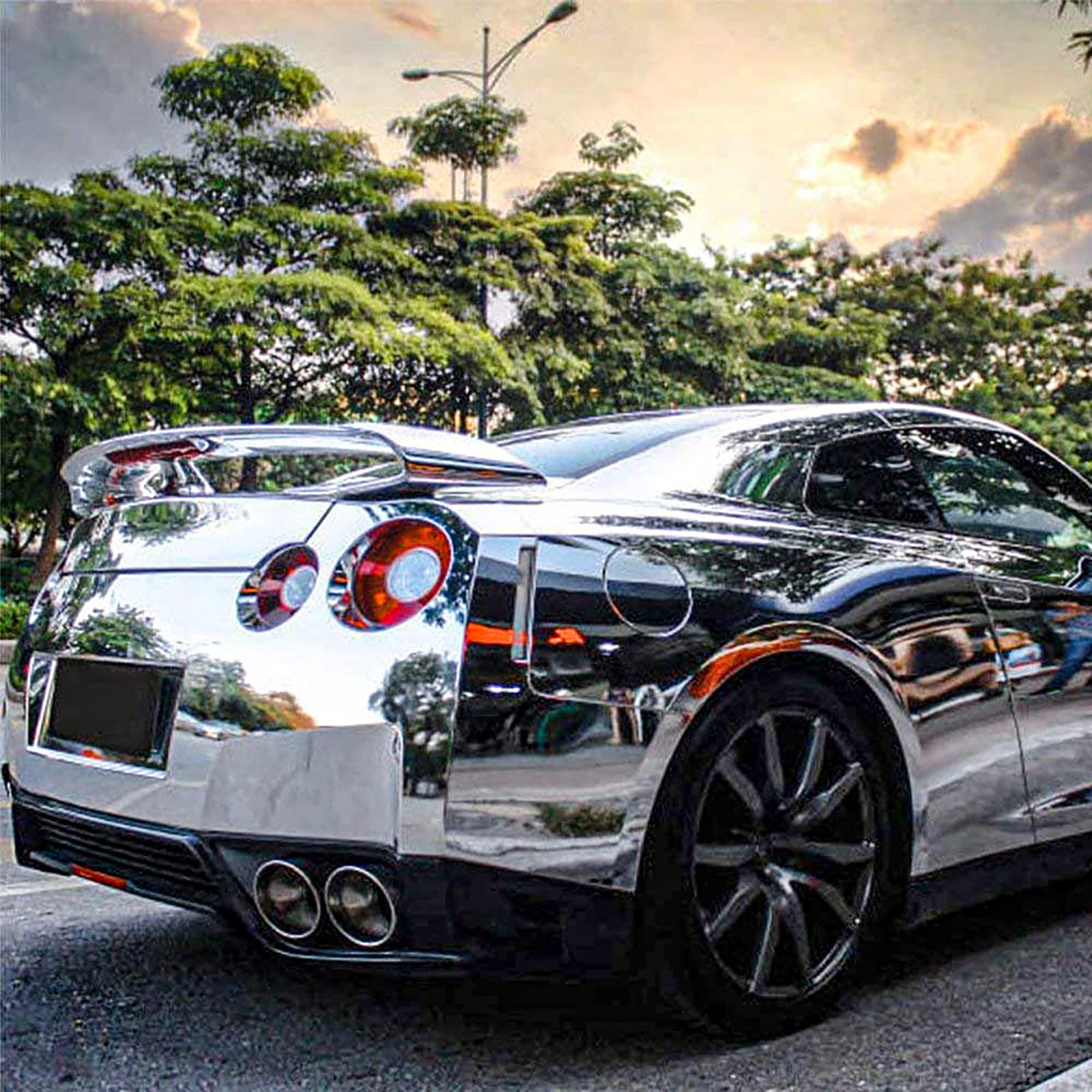 VINYL FROG Car Vinyl Wrap 1.5x5ft Chrome Mirror Silver Self-Adhesive DIY Car Sticker Decals Film Decoration