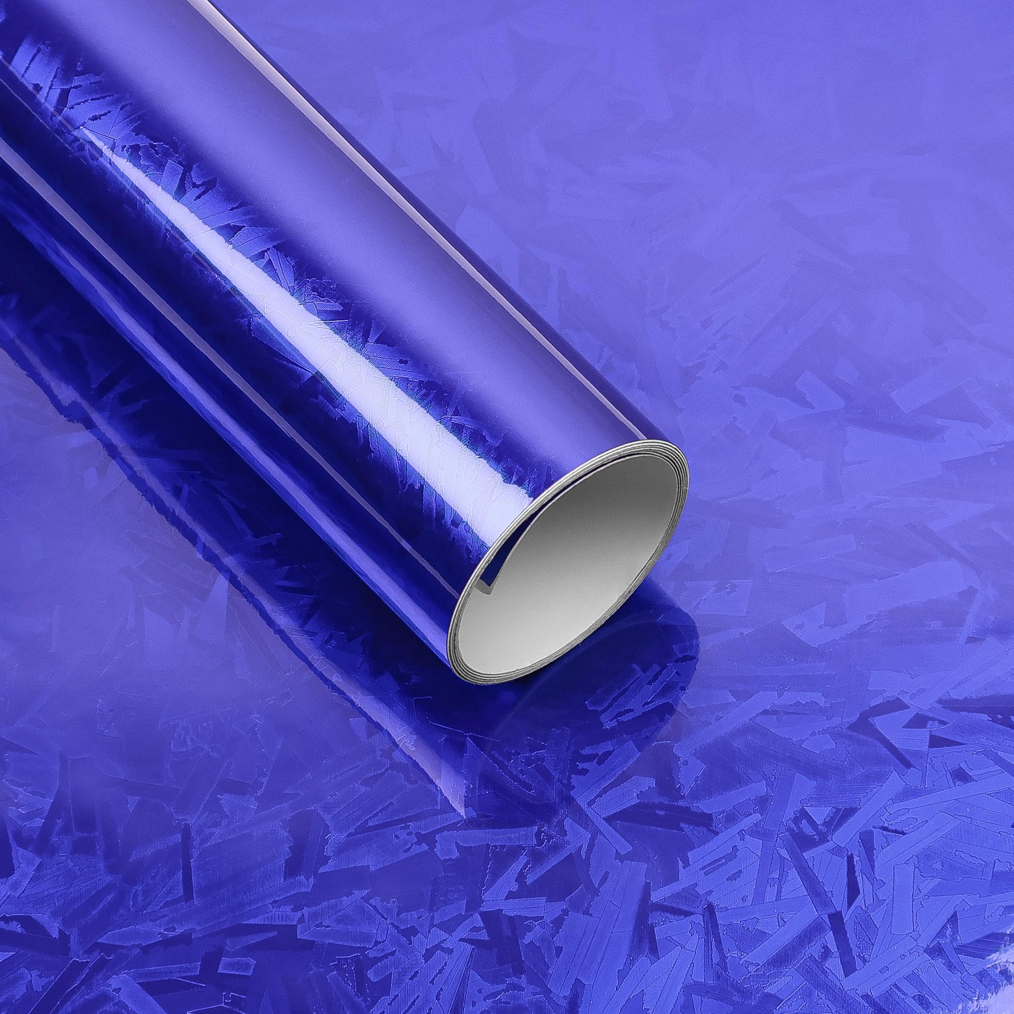 Lypumso Eletroplated Forged Carbon Fiber Vinyl Wrap, Gloss Blue Plating Chrome Mirror Car Wrap Vinyl Diy Auto Sticker Decal Film