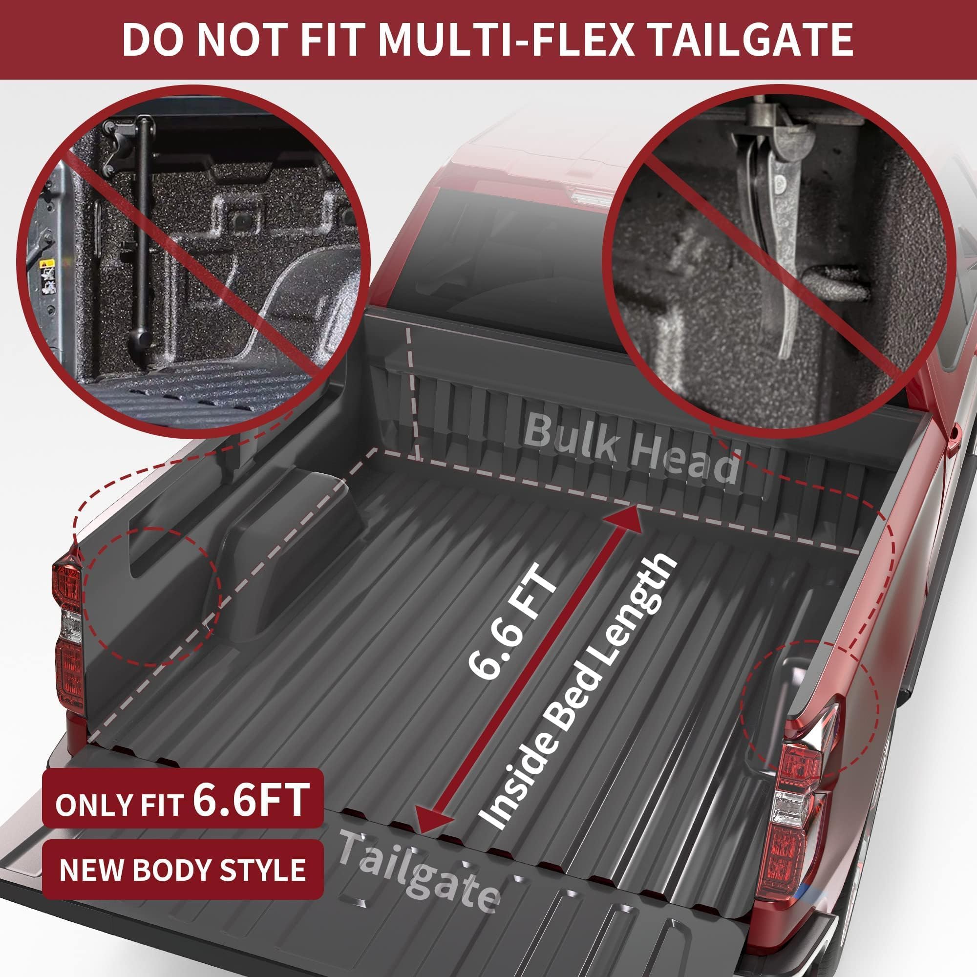 OEDRO Soft Tri-Fold Tonneau Cover, Custom Fit for Chevy Silverado 1500 / GMC Sierra 1500 New Body Style 2019-2025, Designed to A