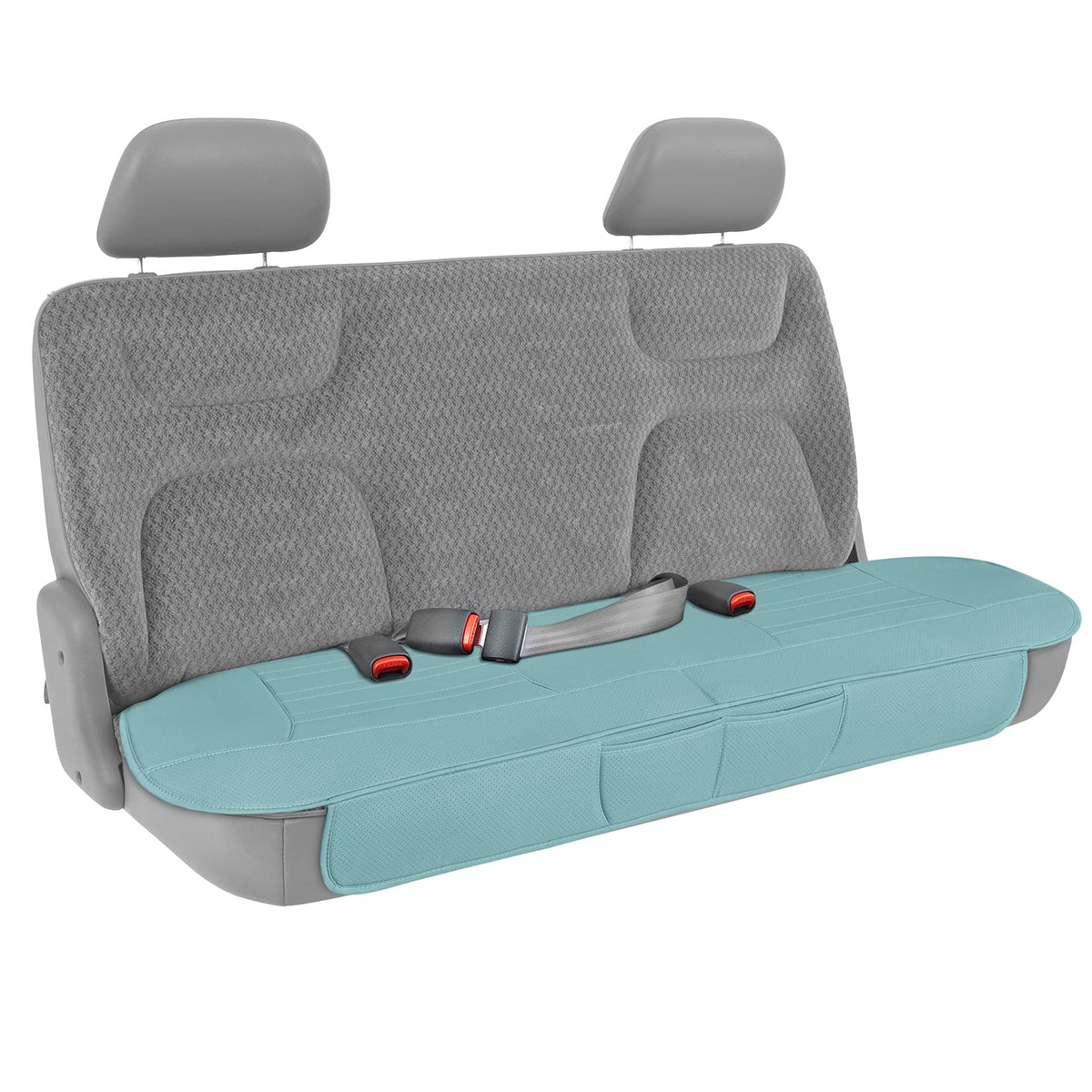 Motor Trend Seat Cover for Cars Trucks SUV, Faux Leather Rear Bench Mint Padded Car Seat Cover with Storage Pockets, Premium Int