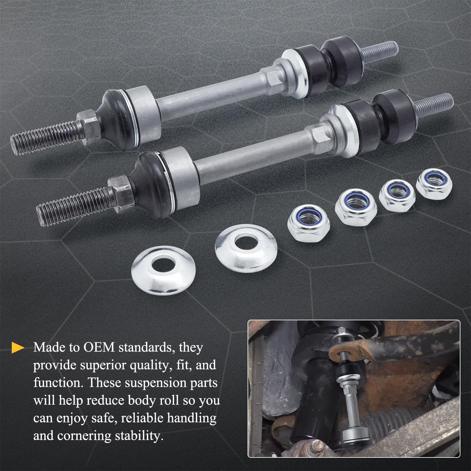 Zinc-Nickel Alloy Front Stabilizer Sway Bar End Link End Kit For 2005-2008 Ford F-150 4Wd 2006-2008 Lincoln Mark Lt 4Wd K80338