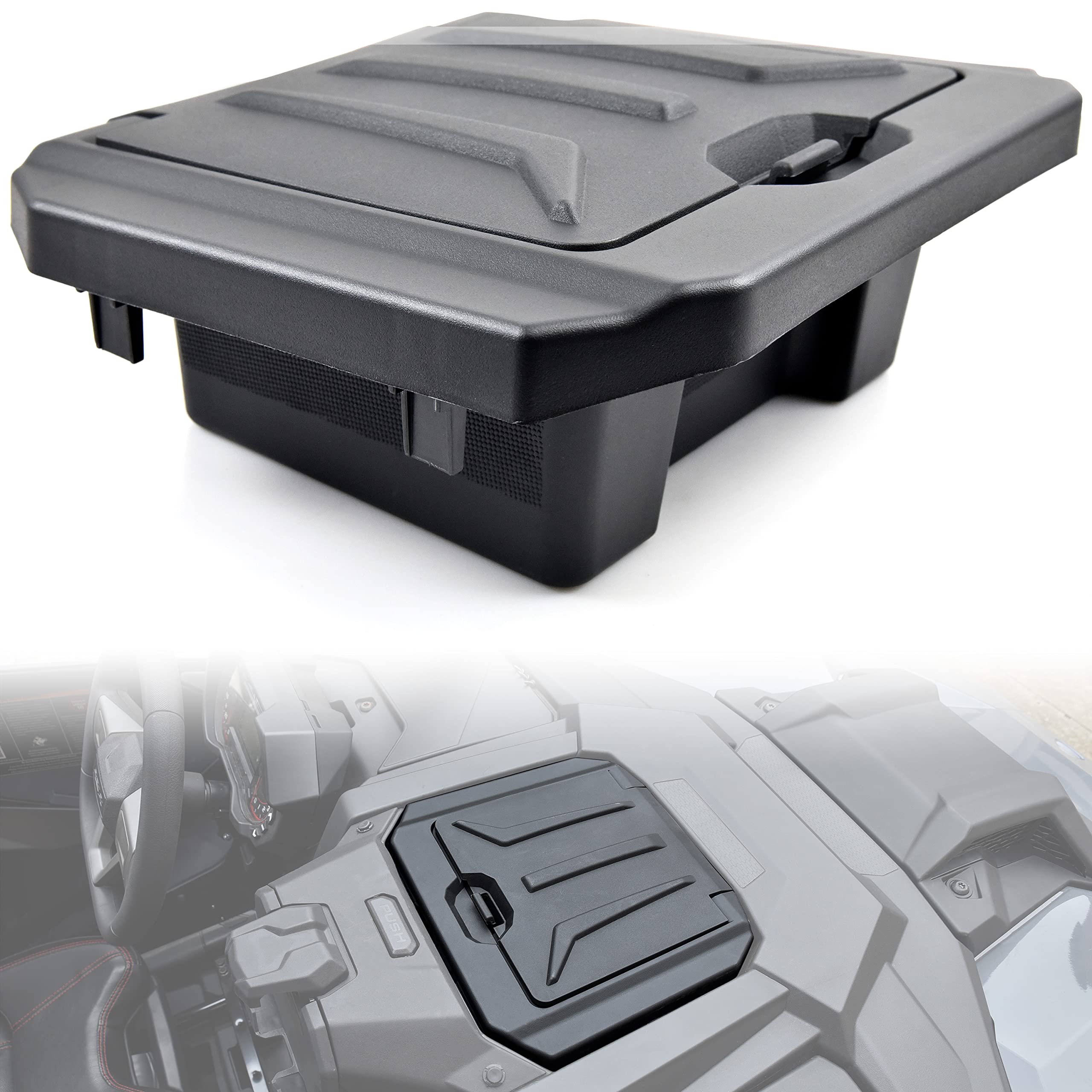 Sautvs Center Console Dash Storage Box For Polaris Rzr Pro Xp/Pro R/Turbo R, Center Compartment Box Storage Bin For Polaris Rzr Pro Xp/ Xp4 2020-2024, Rzr Pro R/Turbo R/ R4 2022 2023 2024 Accessories