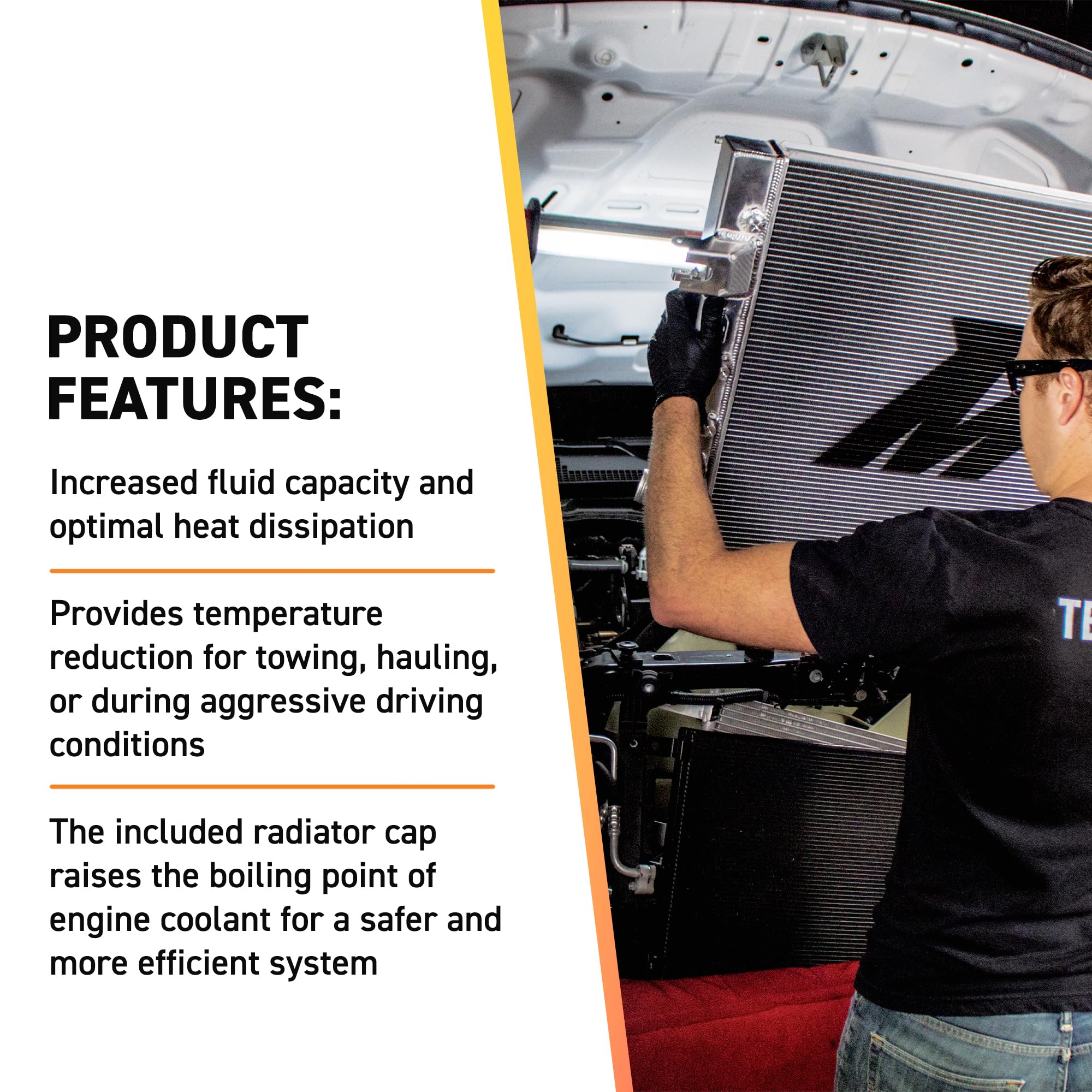 Mishimoto MMRAD-RAM-03 Performance Aluminum Radiator, Compatible with Dodge Ram Cummins 5.9L & 6.7L, 2003-2009