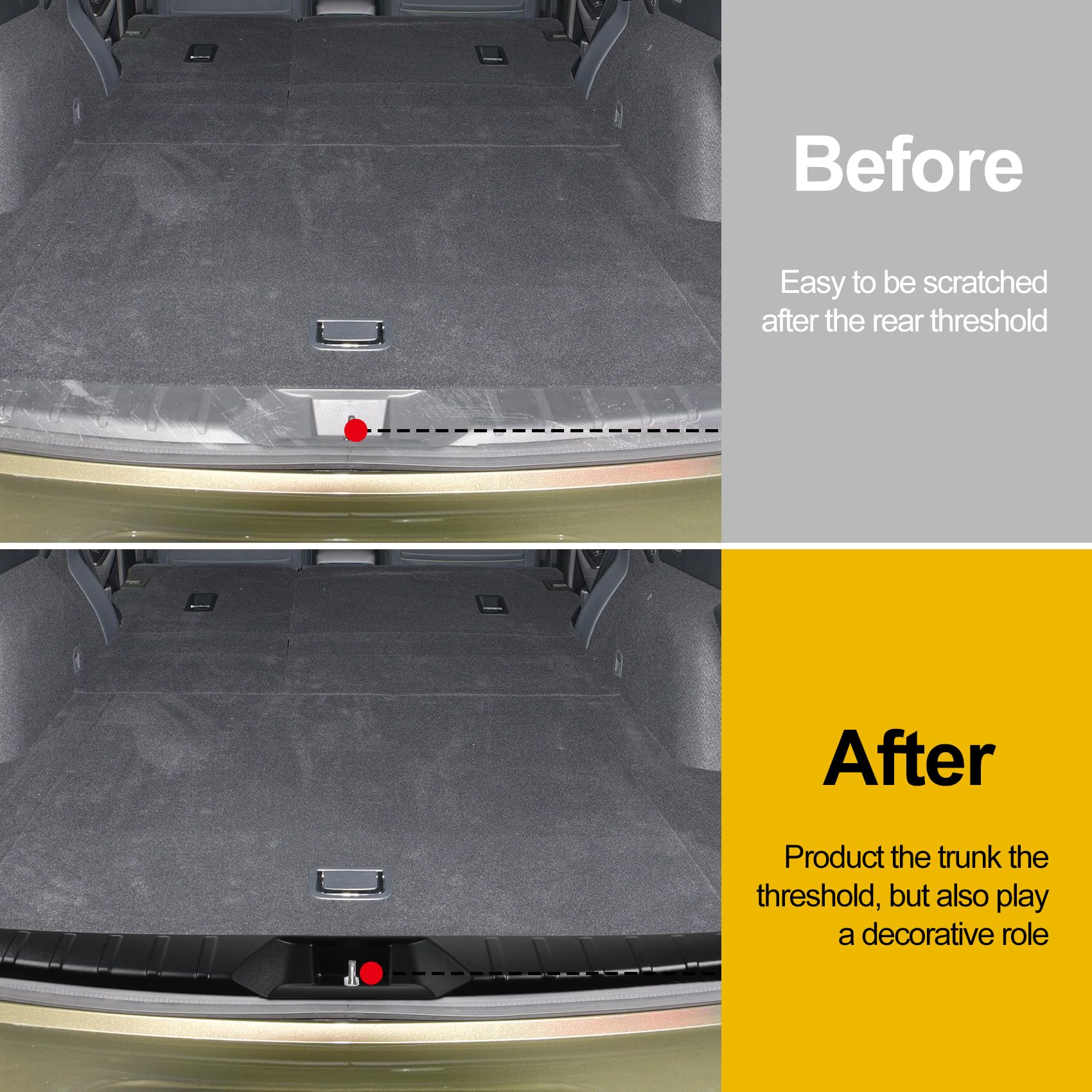 Interior Rear Bumper Protector Guard Accessory Compatible for Subaru Outback 2021 2022 2023 2024 2025 Trim Cover Scratch Resista