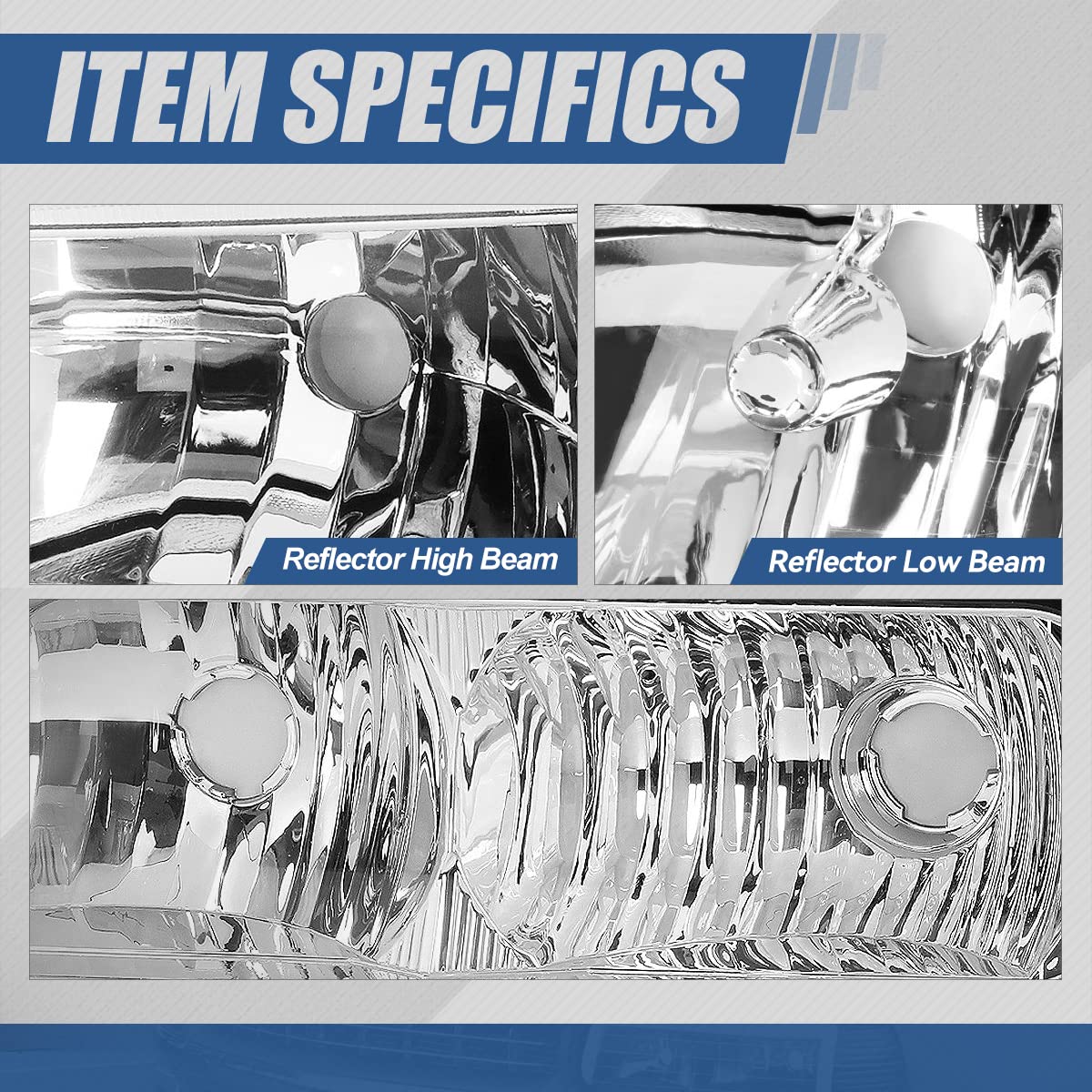 [Halogen Model] 4Pcs Oe Style Headlights Assembly With Bumper Lamps Compatible With Chevy Silverado Avalanche 03-07 (Without Fac