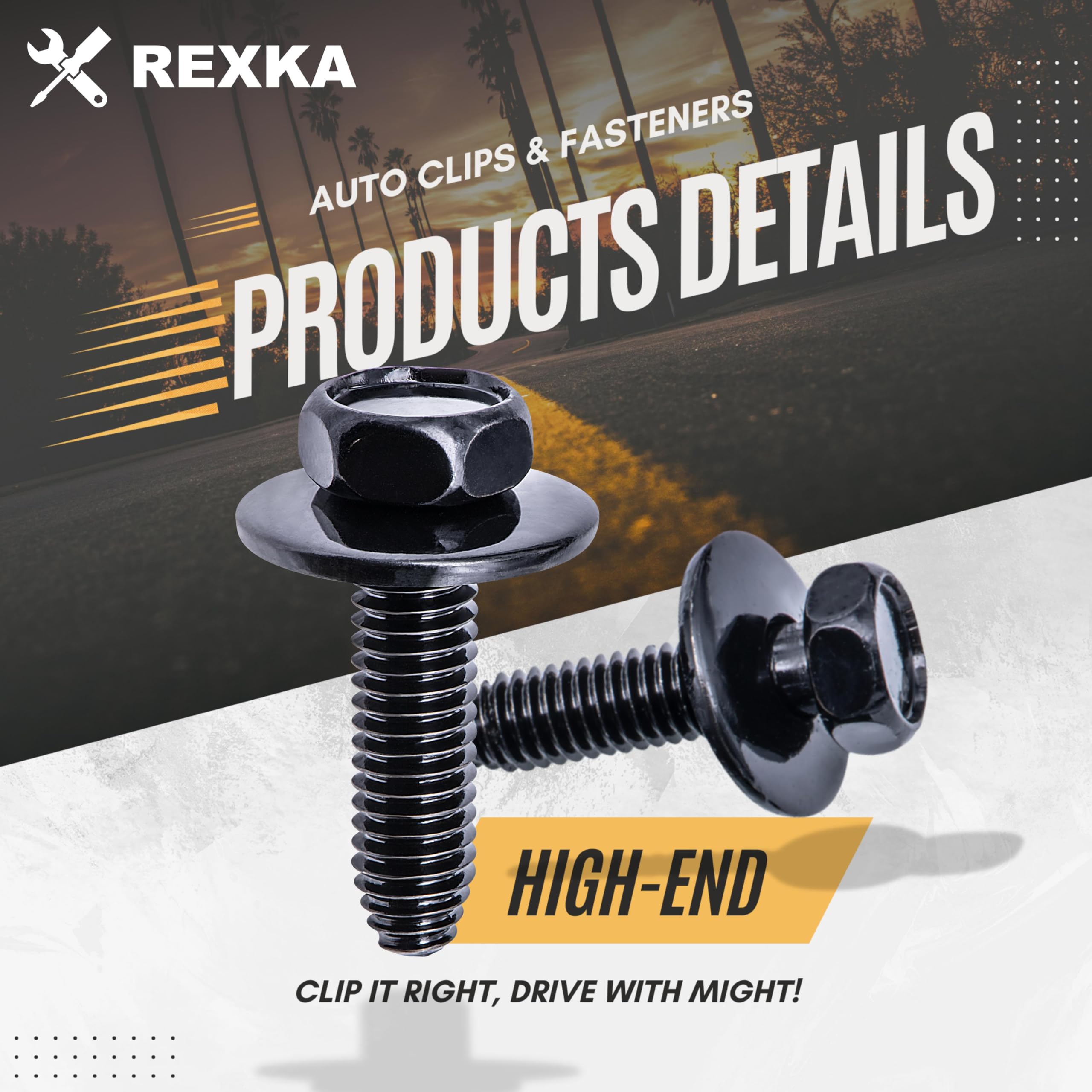 Rexka 10Pcs M6 1.0 X 25Mm Metric Hex Head Sems Bolts Body Bolts Screw Compatible With Gmc Buick Chevrolet Cadillac 11503834, 203