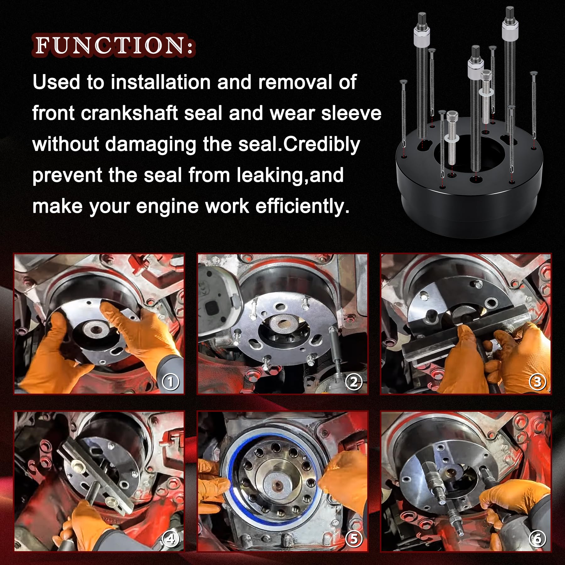 Danhonwin 4918991 Front Crankshaft Seal & Wear Sleeve Remover/Installer Tool Compatible with Cummins ISX12 and ISX15