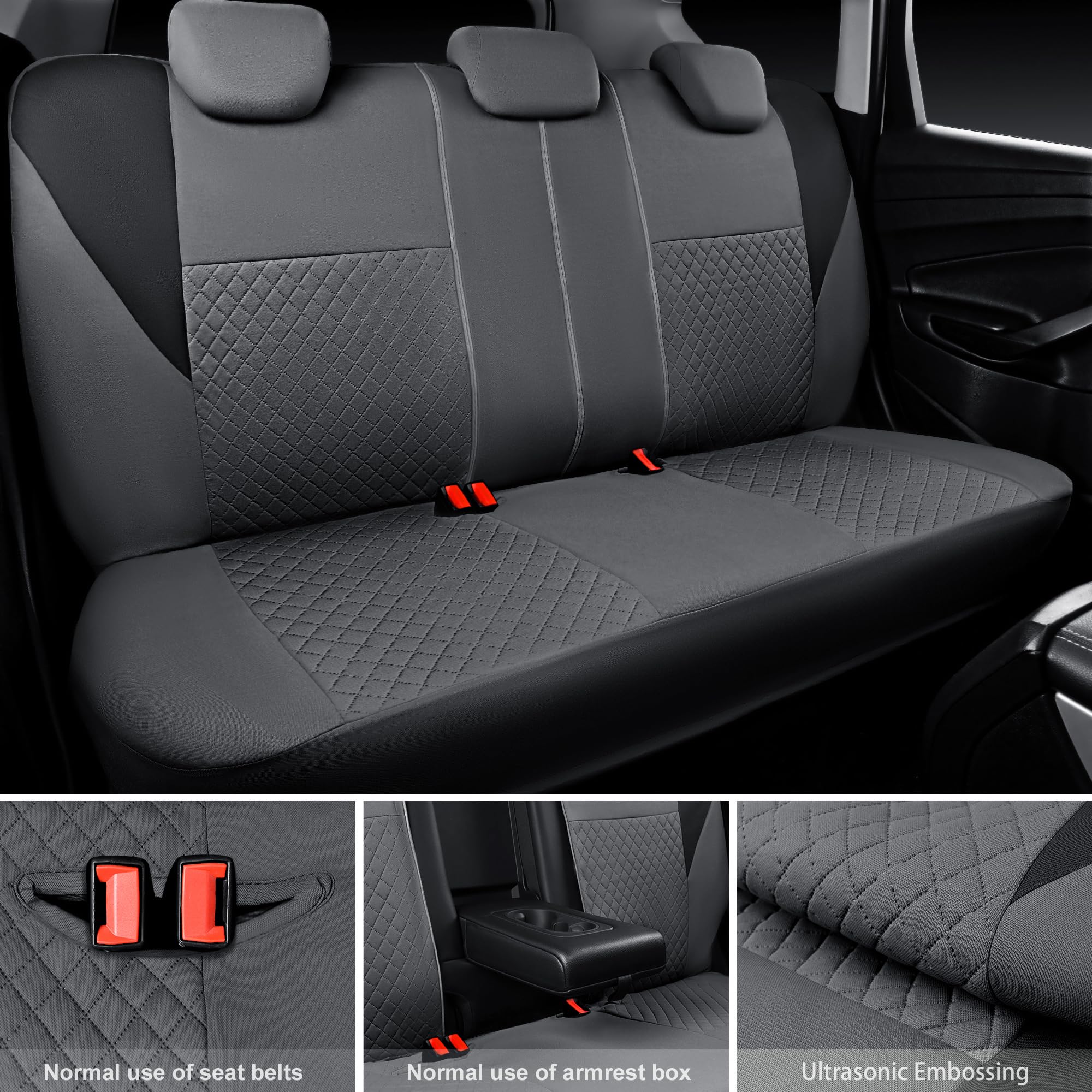 Car Pass Ultrasonic Embossing Cloth Universal Seat Covers-Breathable Car Seat Cover With 5Mm Composite Sponge Inside,Airbag Comp