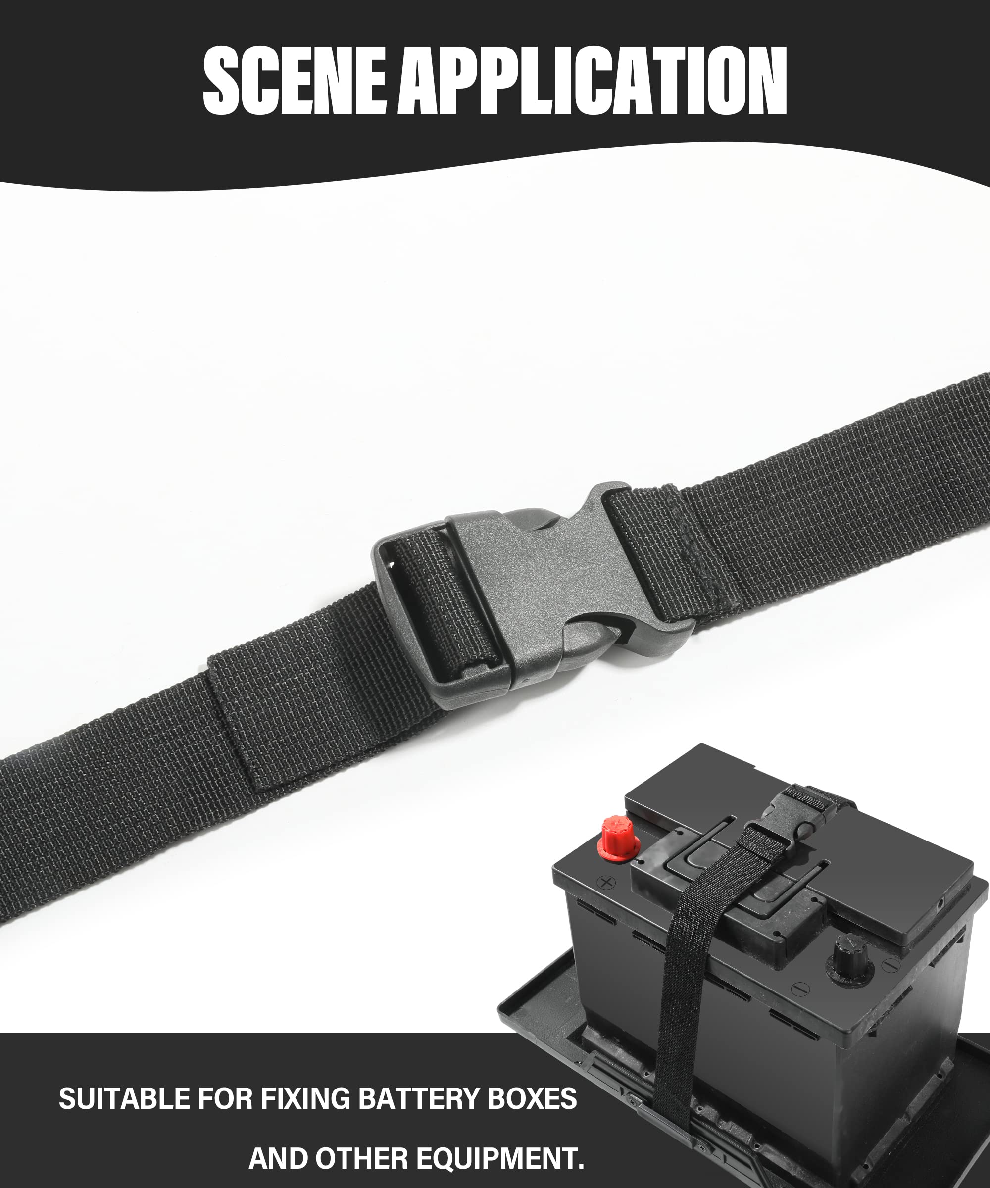 Aociska 39 Inch Battery Strap With Buckle,Battery Tie Down Strap,Battery Box Strap,Quick-Release Polypropylene Webbing Strap,Safely Secures Your Battery Box,Battery Straps For Cars Trucks Boats
