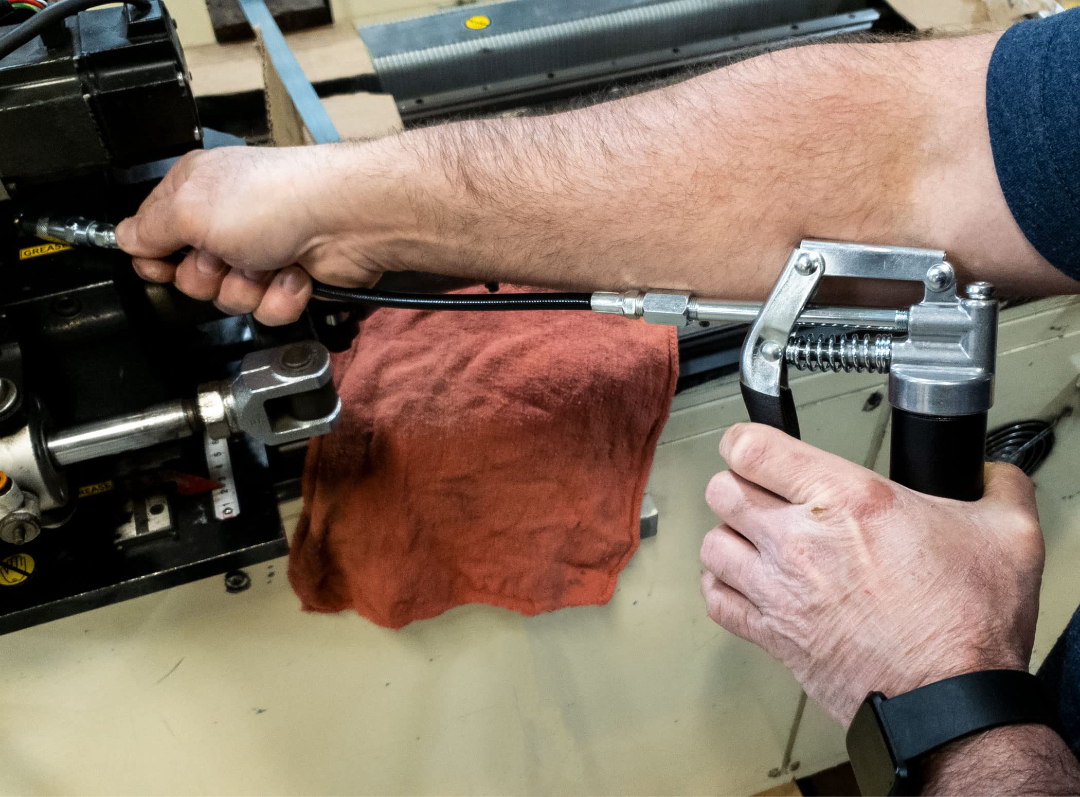 Lubrimatic 30-800 Heavy Duty Mini Grease Gun W/ Pipe And Hose, Black/Silver