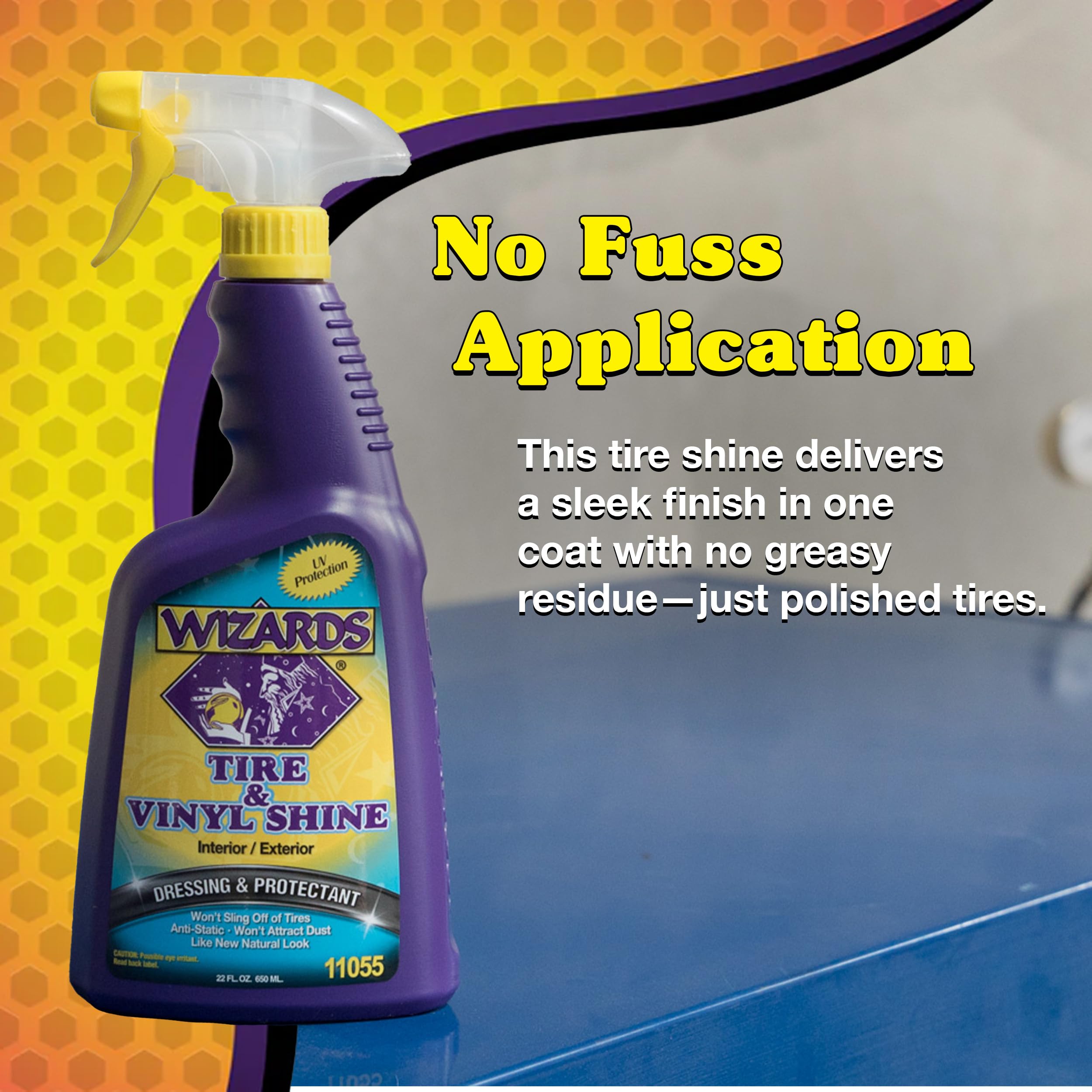 Wizards Tire And Wheel Vinyl Shine - Dressing And Protectant Spray - Professional Automotive Detailing Spray Bottle Refill - Cle