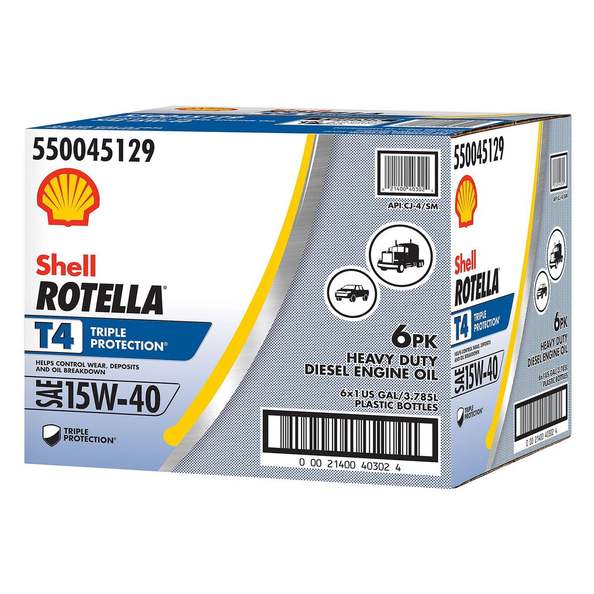 Rotella T4 15W40 Heavy Duty Motor Oil - 1 Gallon Bottles - 6 Pack