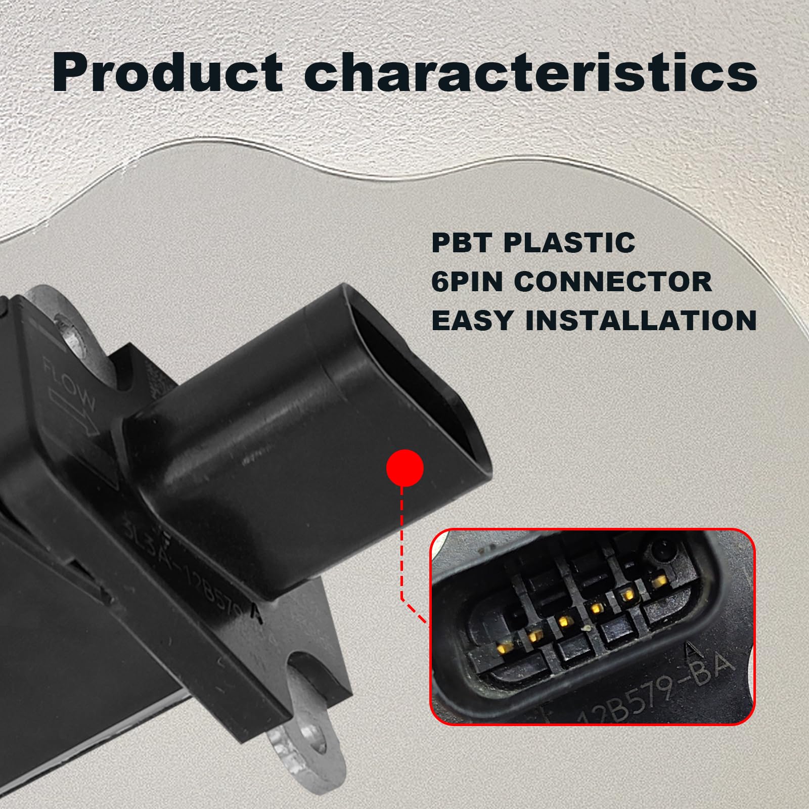 Mass Air Flow Sensor MAF Sensor 3L3Z-12B579-BA MAF0012 Compatible with Ford Escape Expedition Explorer F150 F250 F350 Lincoln MK