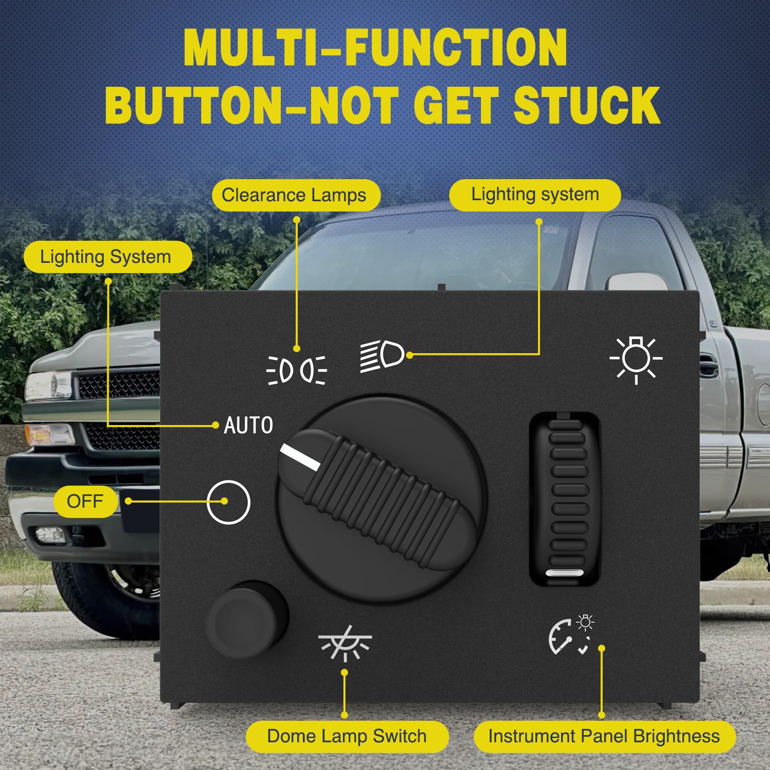Nilight Headlight Dimmer Switch Compatible With 2003 2004 2005 2006 2007 Chevy Silverado 1500 2500 3500 2003-2006 Gmc Sierra 150