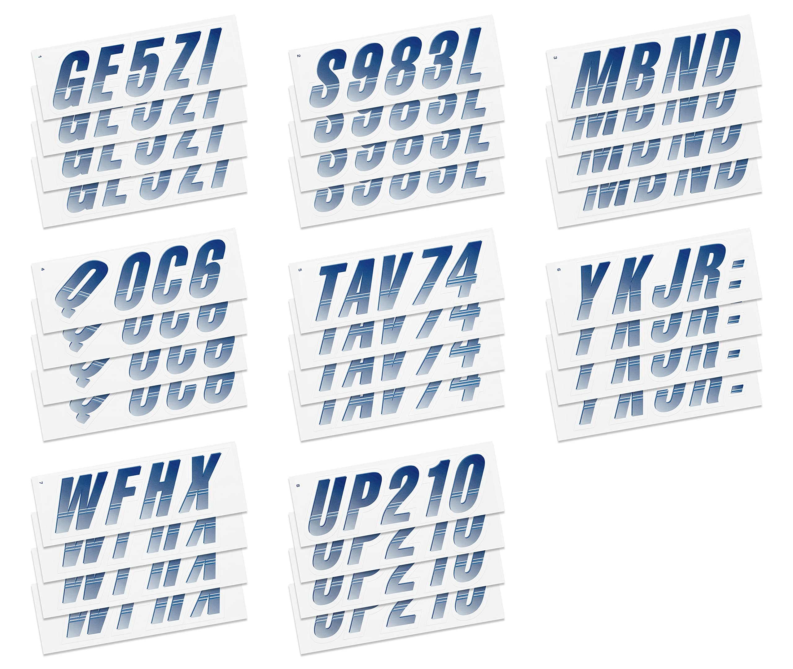 Stiffie Techtron Navy/White 3 '' Boat & Pwc Registration Decals  Numbers Letters Stickers