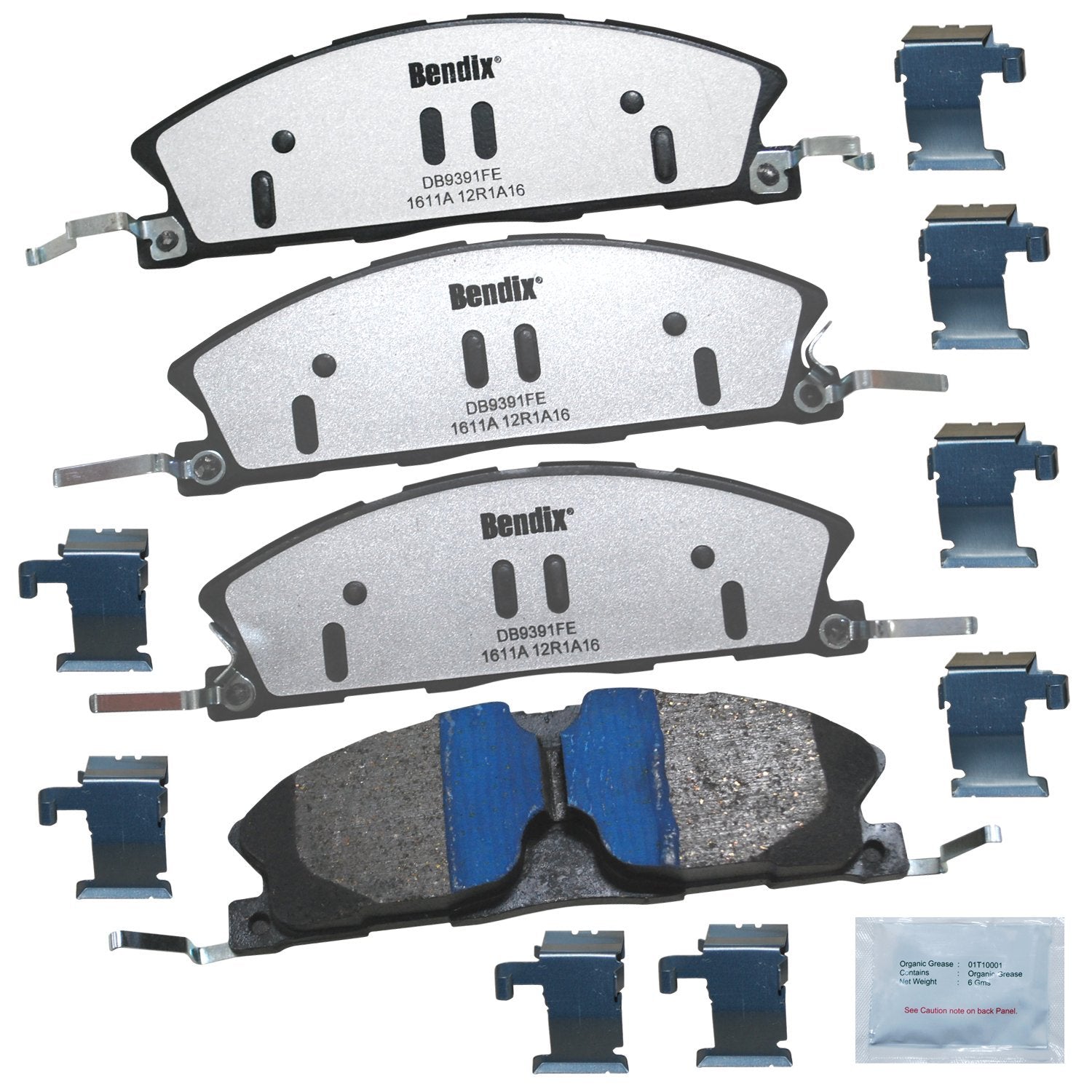Bendix Fleet Metlok Pbd1611A Semi-Metallic Front Brake Pads For Select Models Ford Police Interceptor Sedan, Utility, Special Se