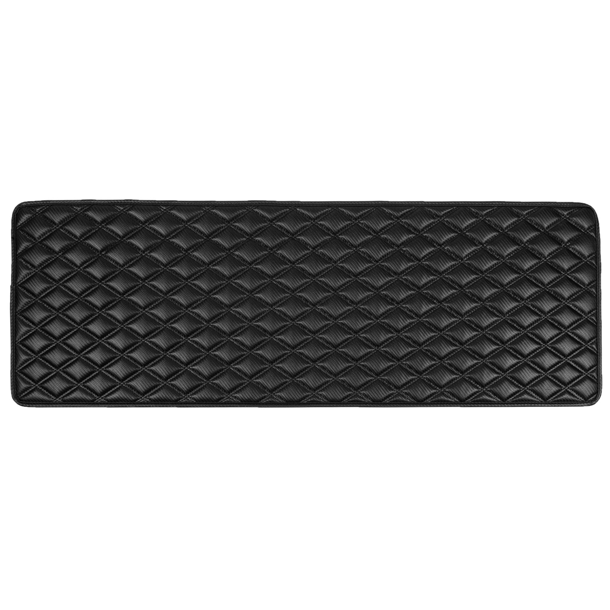 Fh Group F16501 Deluxe Heavy-Duty Faux Leather Diamond Pattern Multi-Purpose Cargo Liner (Black) 14 Inches - Universal Fit For C