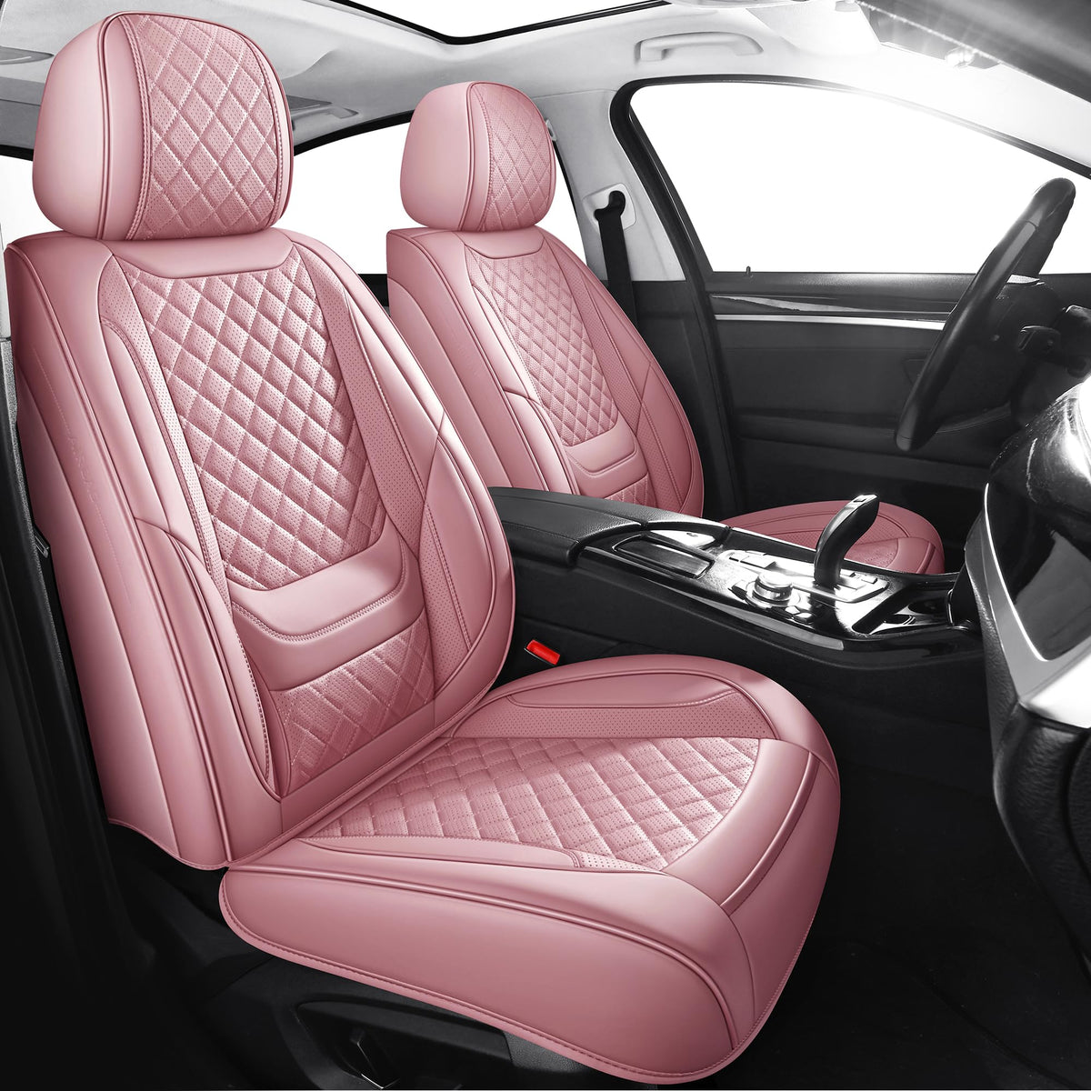 Chezope Automotive Car Seat Covers Full Set Universal Fit for Most Cars SUV Sedans Trucks Waterproof Leatherette Car Seat Covers