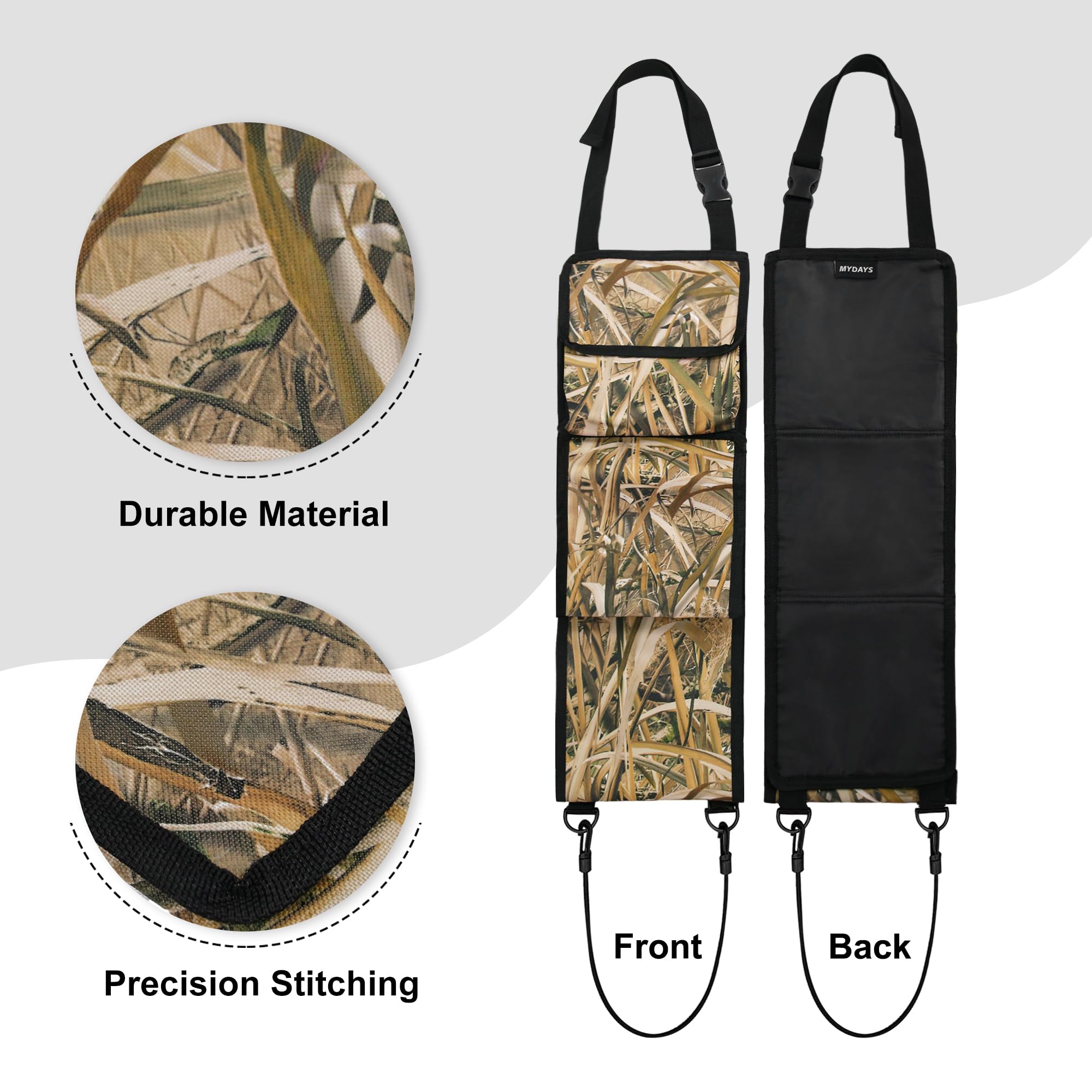 MYDAYS Seat Back Gun Rack, Gun Sling Bag, Camo Front Seat Gun Organizer Holder for Hunting Rifles/Shotguns (Camo4)
