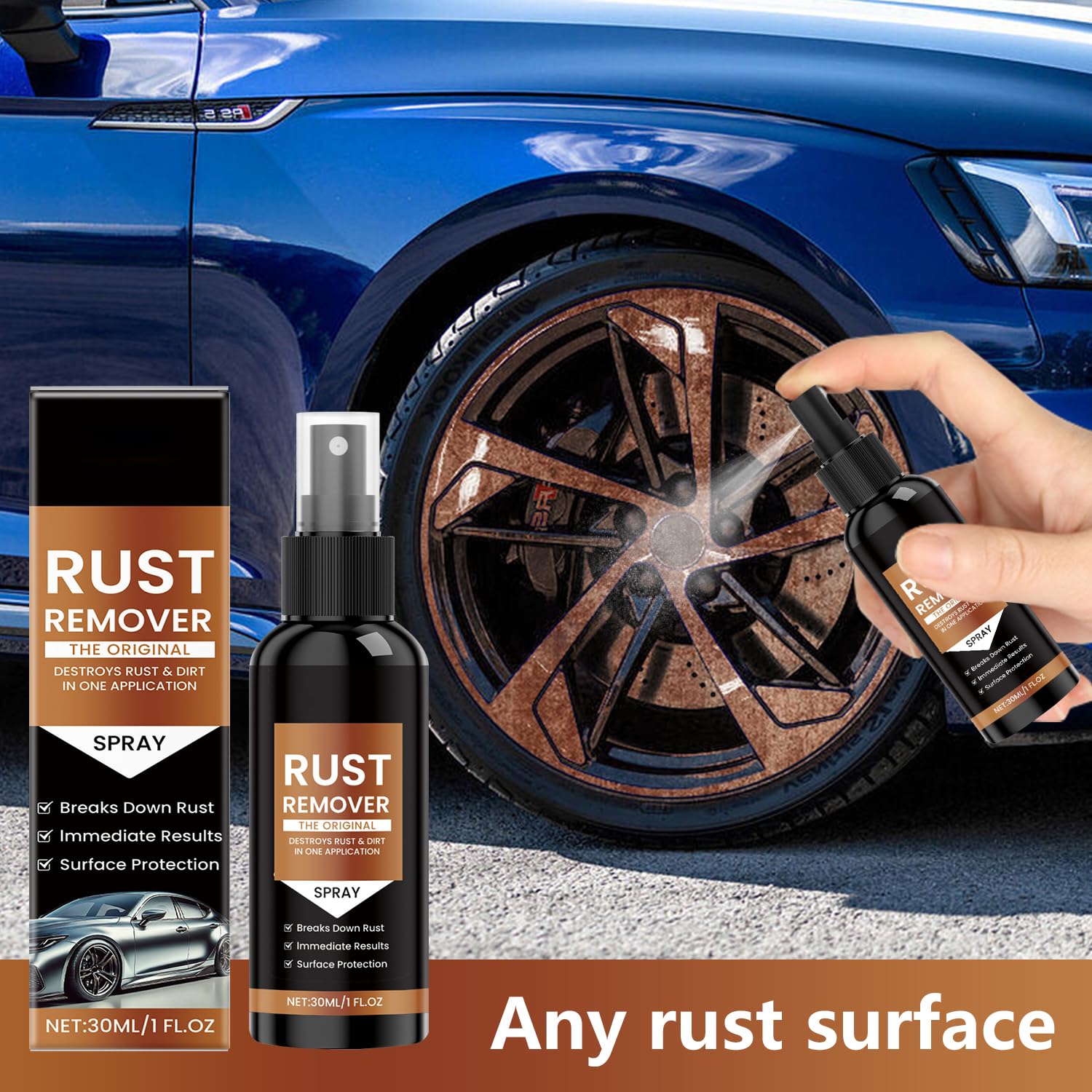 KEBEGE Nexa Rust Remover Spray, 2025 Upgrade Rust Remover for Metal, Multipurpose Rust Stain Remover,for Heavy Duty Rust Dissolv