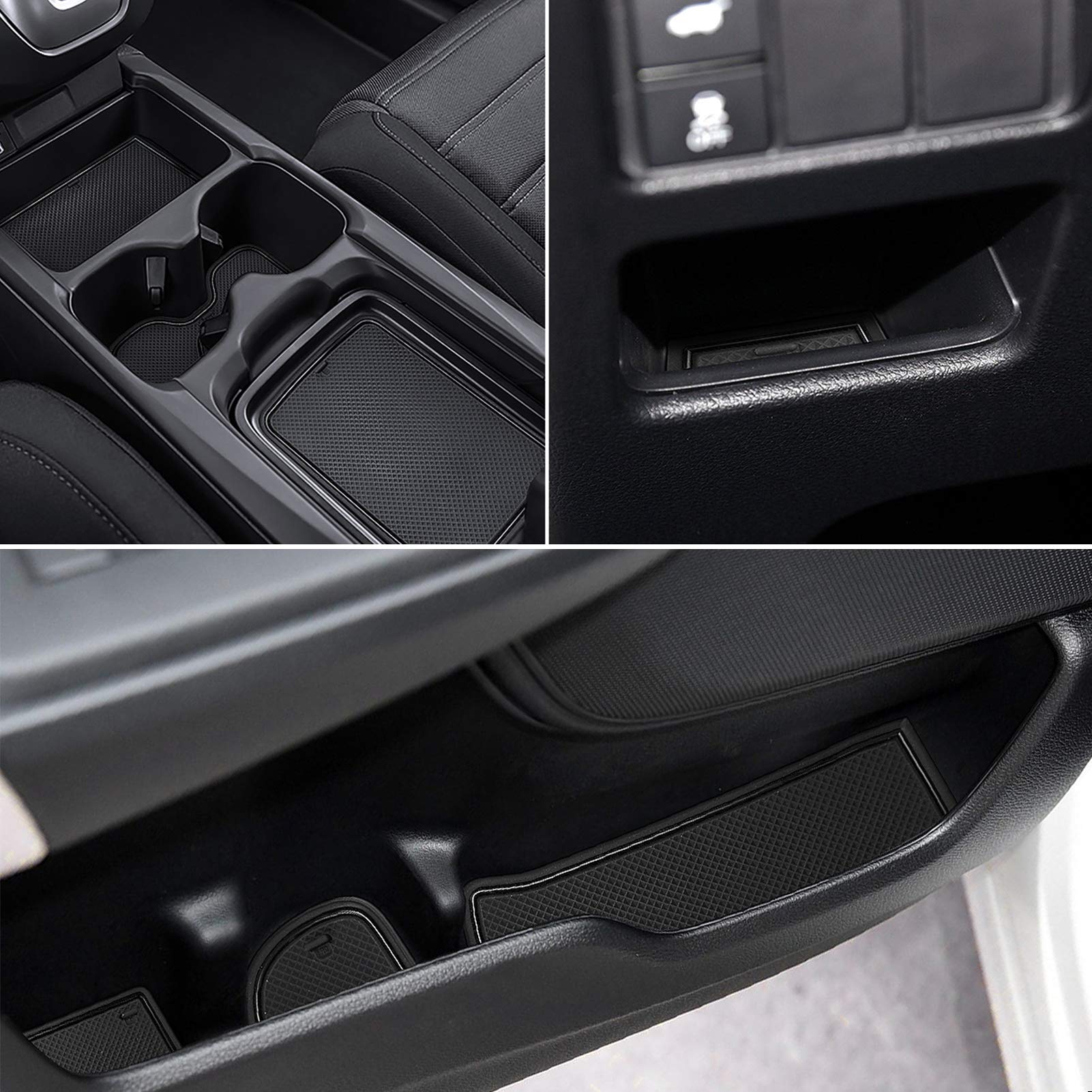 SENSHINE for Honda CR-V CRV Accessories 2020 2021 2022 Cup Holder Insert Center Console Liner Trim Door Packet Mats Non-Slip Ant
