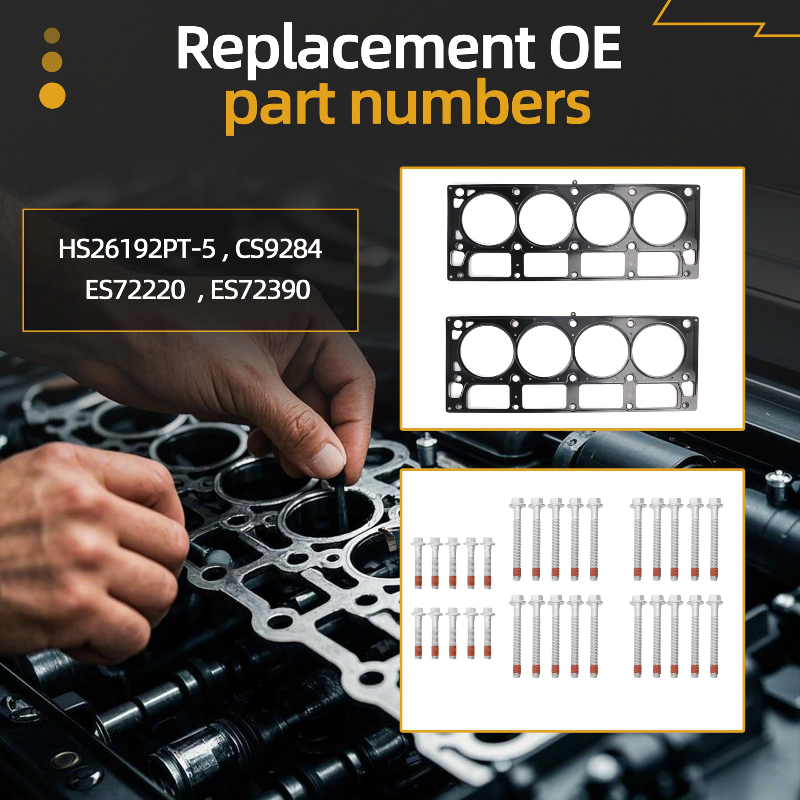 MLS Head Gasket Set with Bolts, for Chevy Express/Silverado/Suburban/Tahoe, for GMC Savana/Sierra/Yukon XL, for Cadillac Escalad