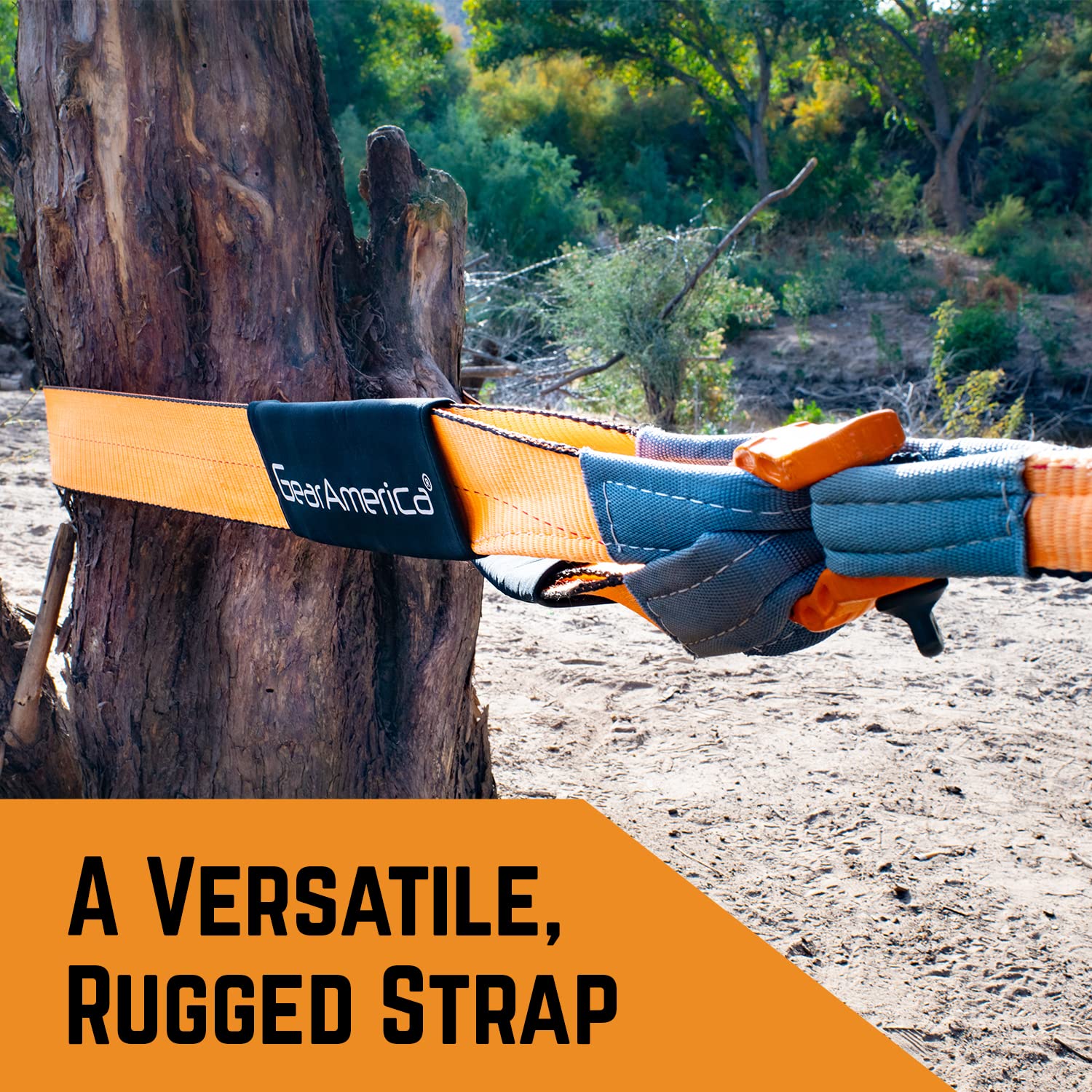 GearAmerica Tree Saver/Winch Line Extension Strap 4'' x 10' - Certified 46,076 lbs - Off Road Towing and Recovery - Extreme Weat