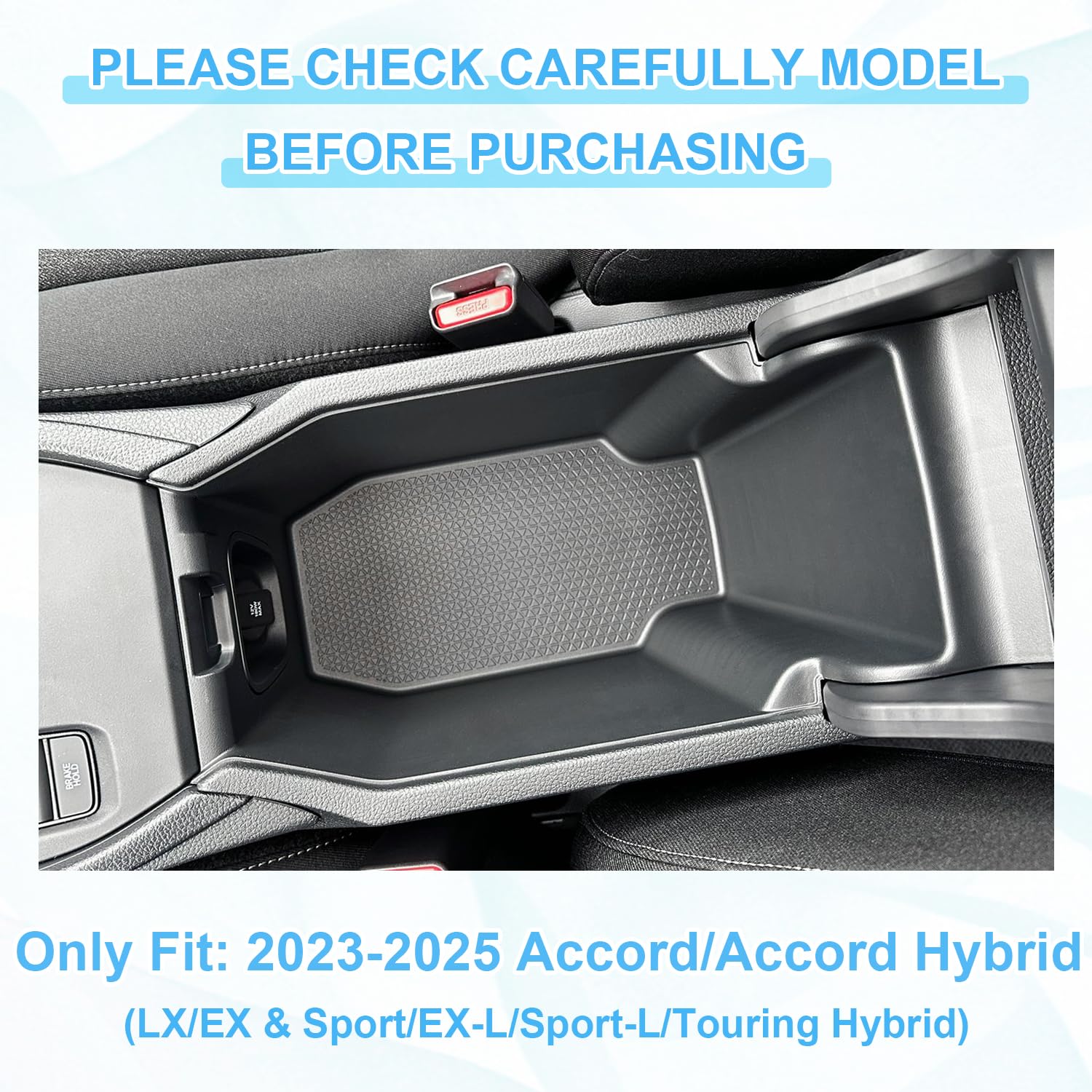 Pimcar Compatible With 2025 2024 2023 Honda Accord Lx Ex Sport Ex-L Sport-L Touring Hybrid Center Console Organizer Abs Plastic