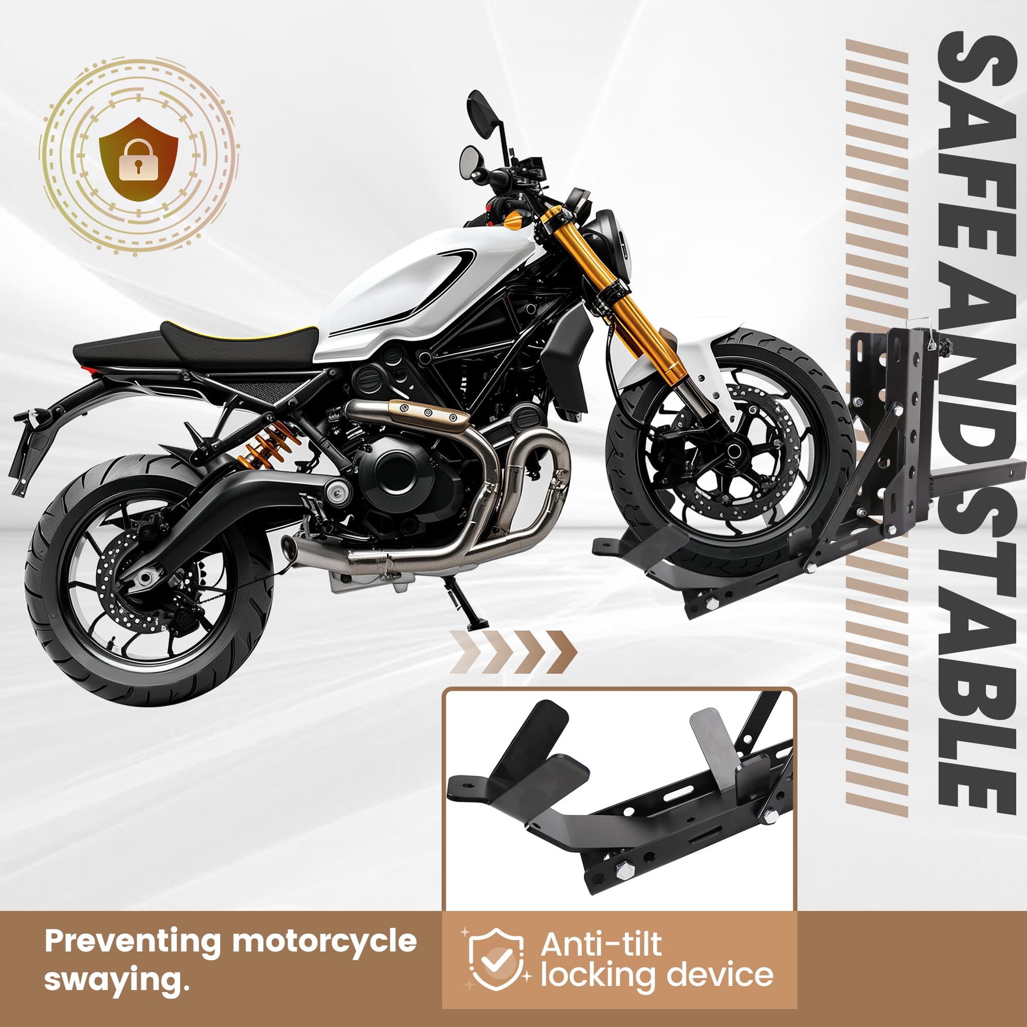 KUAFU 800LBS Motorcycle Trailer Hitch Scooter Hitch Carrier Tow Dolly Hauler Hitch 2'' Tow Receiver Mount Rack