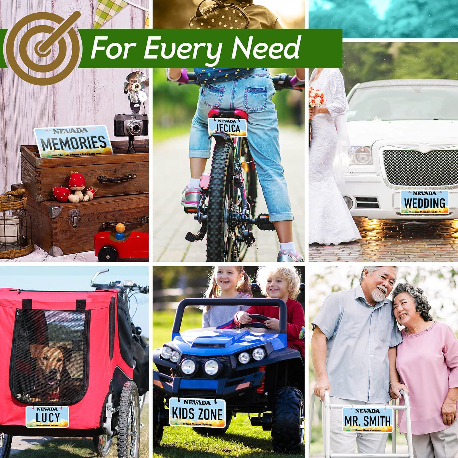 Mini License Plates, Personalized License Plates, Custom For Car, Bikes, Atv, Kids Car, Golf Cart, Jeep, 3X6 Inch, Rust-Free Fade Resistant Aluminum, Usa Made By My Sign Center (Alabama)