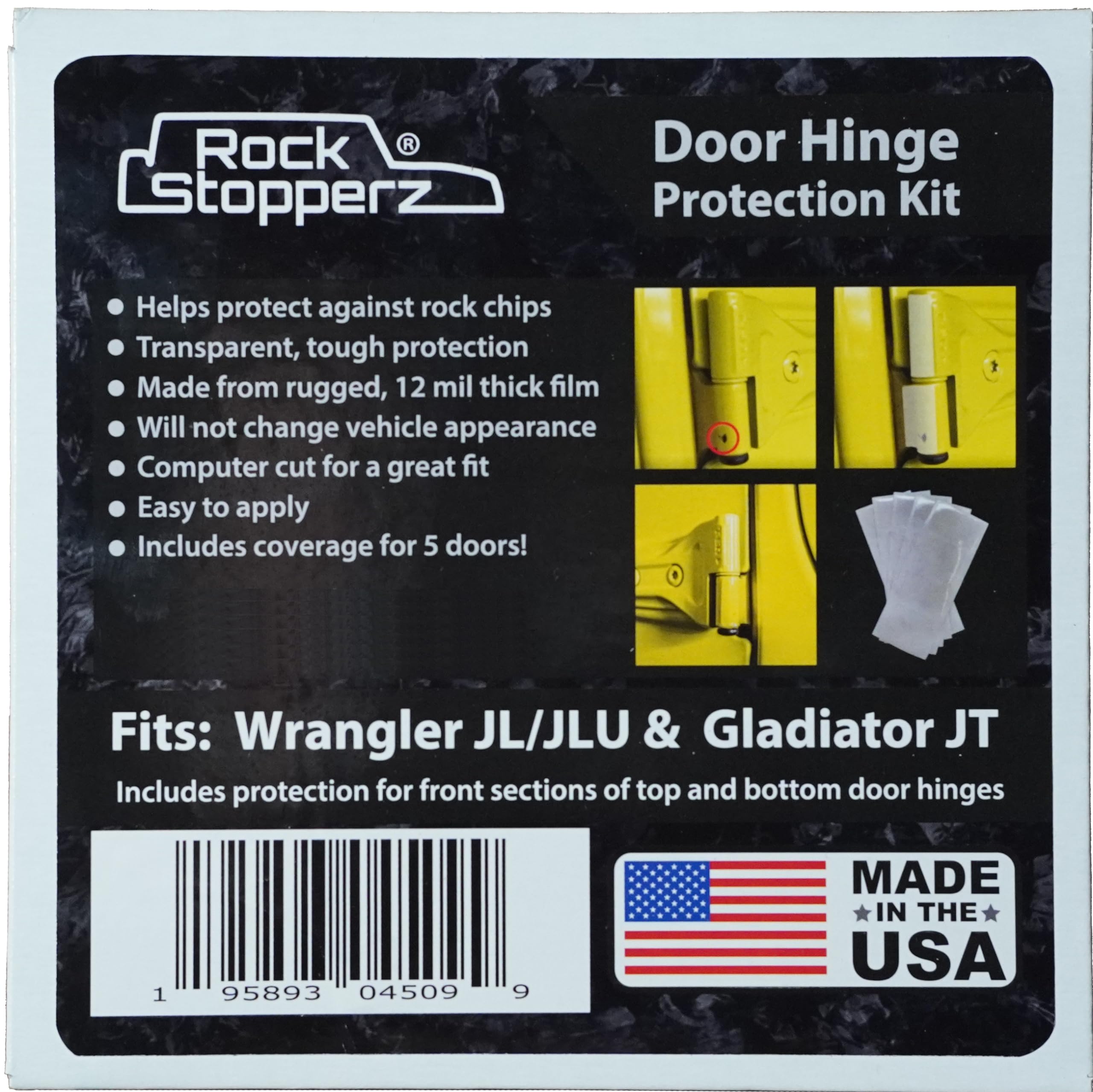 Rock Stopperz Door Hinge Protection Kit - Compatible With Jeep Wrangler Jl/Jlu/Gladiator - 2 Or 4 Door (2019 - Current. Coverage