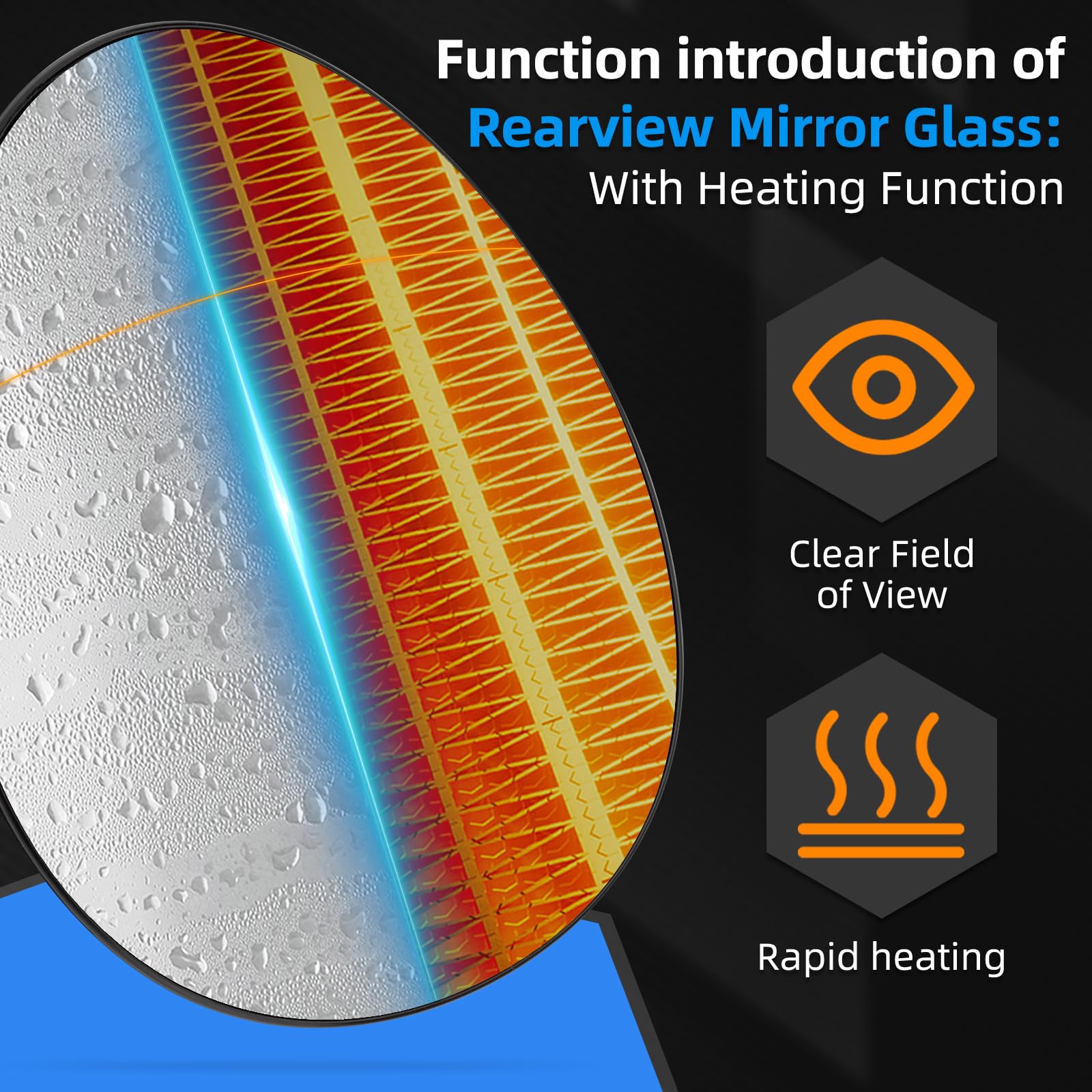 LOIYLLEN Driver Side Mirror Replacement for Mini Cooper 2007 2008 2009 2010 2011 2012 2013 2014 2015 - Left Side Mirror Glass, R