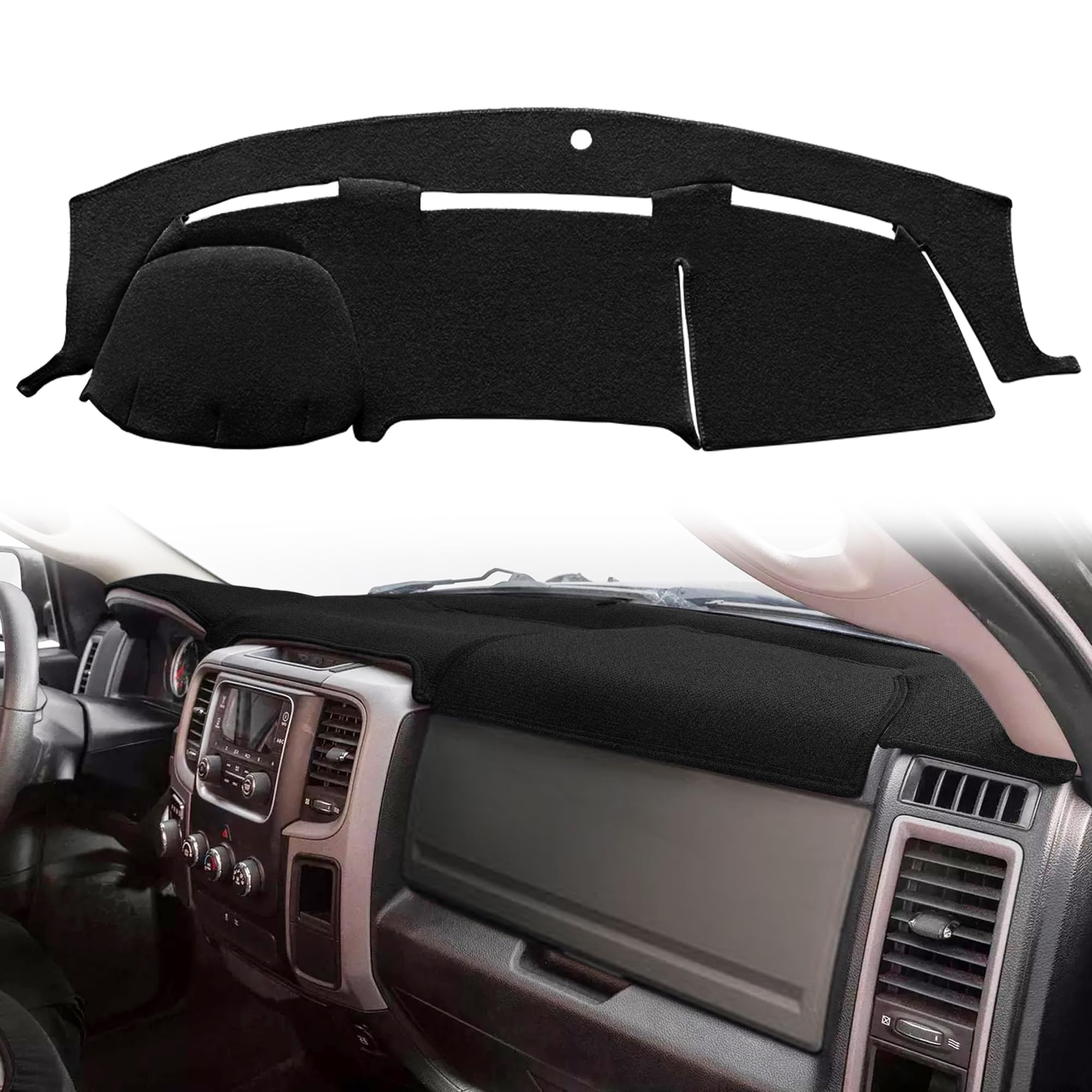 Yiz Dash Cover Mat Custom Fit for Dodge Ram 1500 2009-2018, Ram 1500 Classic 2019-2024,Ram 2500 3500 2010-2018, Ram 4500 5500 20