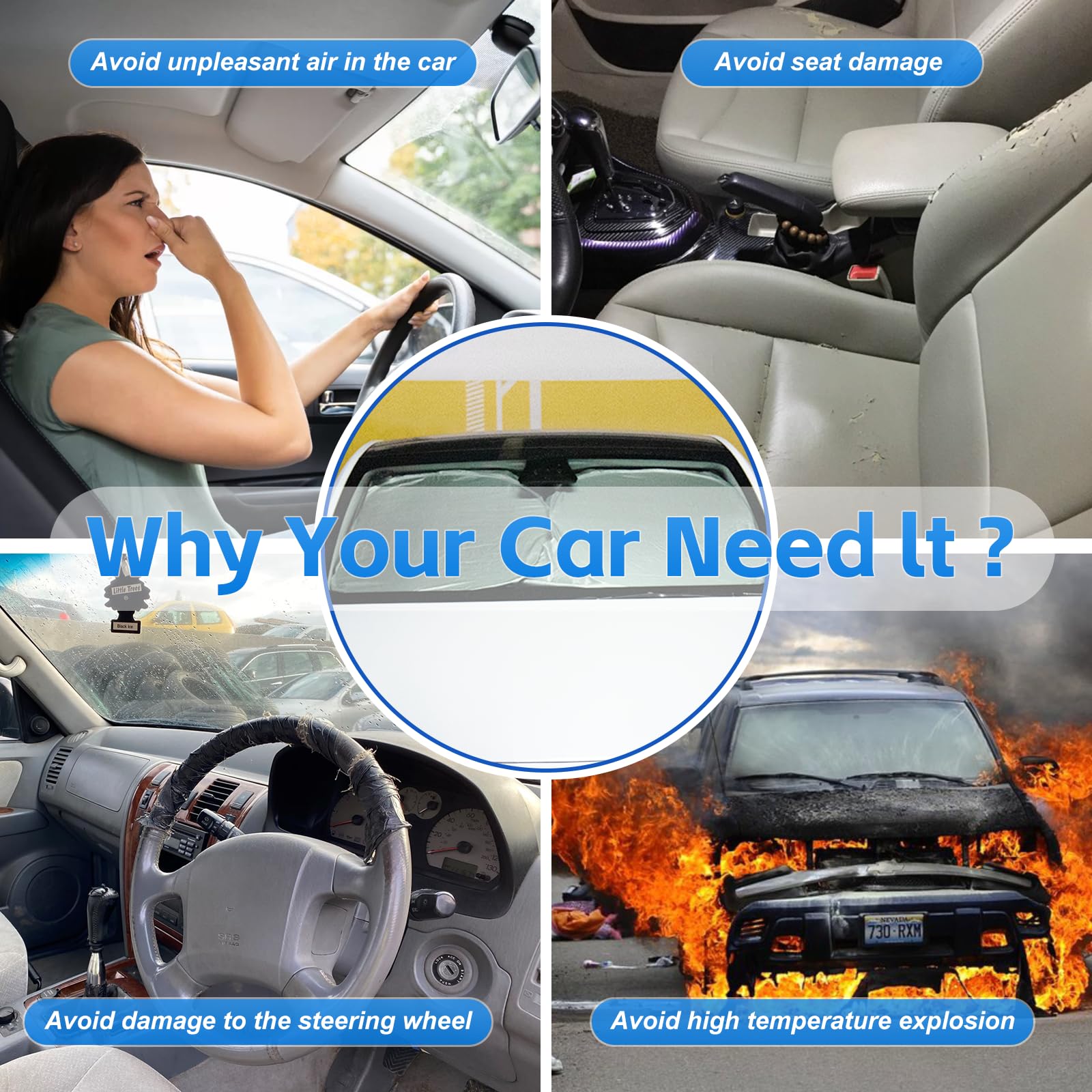 Windshield Sun Shade For Honda Hr-V 2023 2024 2025 Double Layer 240T Front Window Shade Custom Fit Hrv Sun Visor Foldable Shade