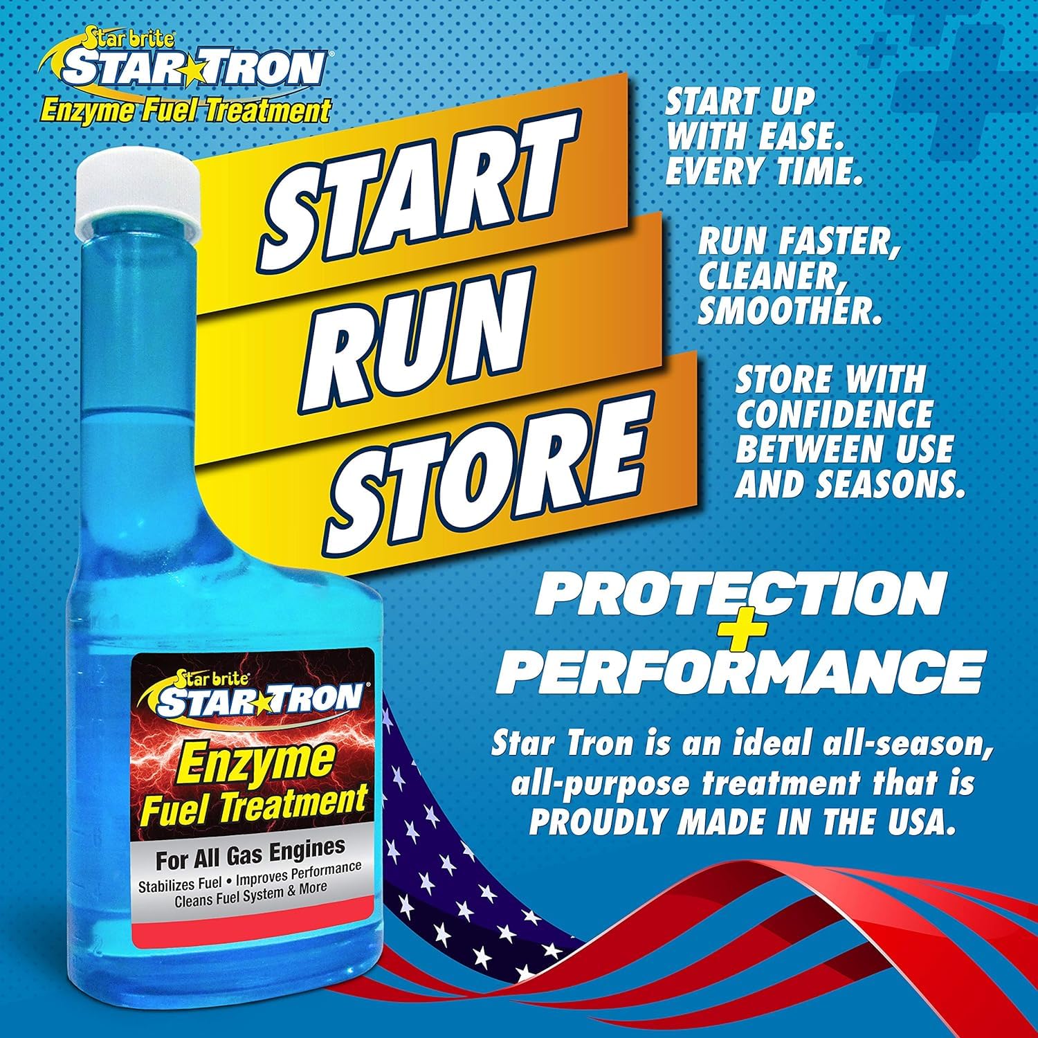 Star Brite Star Tron Enzyme Fuel Treatment - Concentrated Gasoline Formula - 1 Oz. Treats 16 Gallons - 16 Oz (093016) Blue