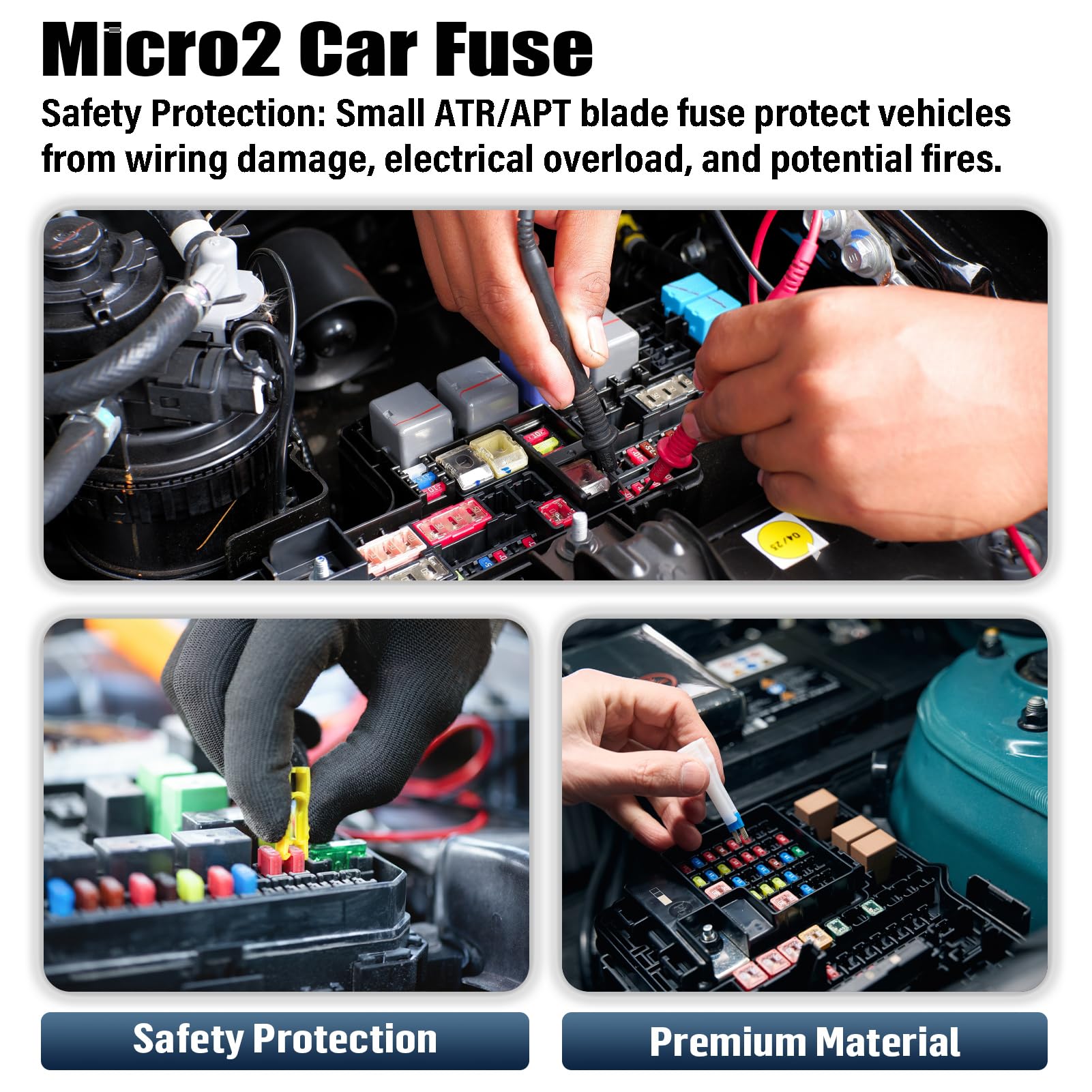 ALLECIN 20 Amp Micro2 Fuse 20Amp Micro 2 Car Fuses 20A Automotive APT ATR Blade Fusibles para Autos for RV Vehicle Truck Motorcy