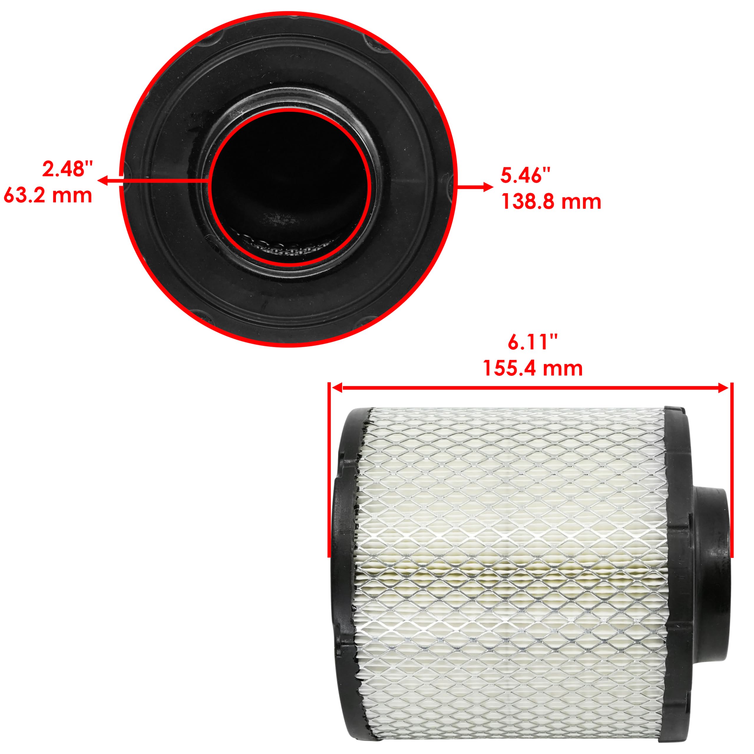 Caltric Air Filter Compatible With Polaris Ranger 570 Efi 2014 2015 2016 2017 2018 2019 2020 2021 7082037 2521372