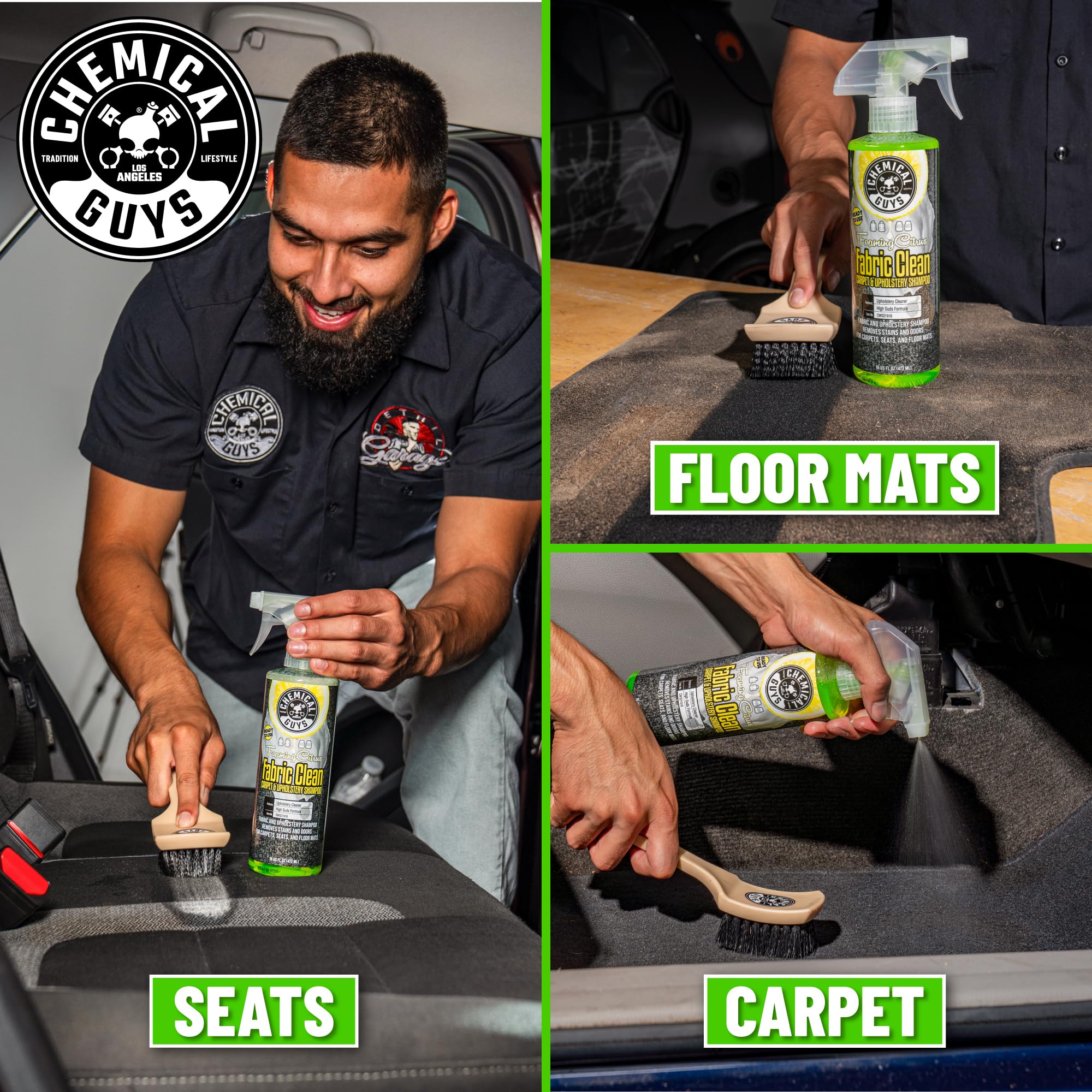 Chemical Guys Cws21916 Foaming Citrus Fabric Clean Carpet & Upholstery Cleaner, Ready To Use, Sprayable (For Carpets, Seats & Fl