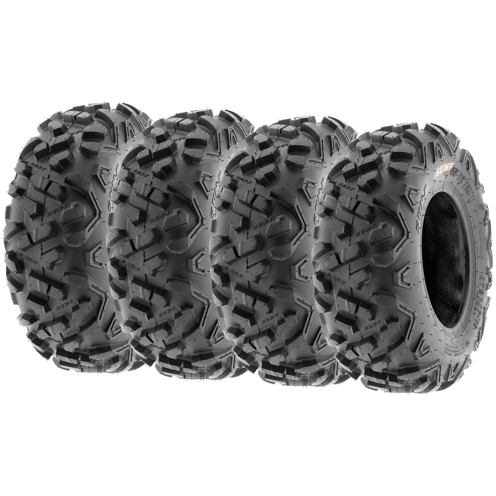 Set Of 4 Sunf Power.Ii Atv Utv Tires 19X7-8 Front & 19X7-8 Rear, All-Terrain Off Road, 6 Pr, A051
