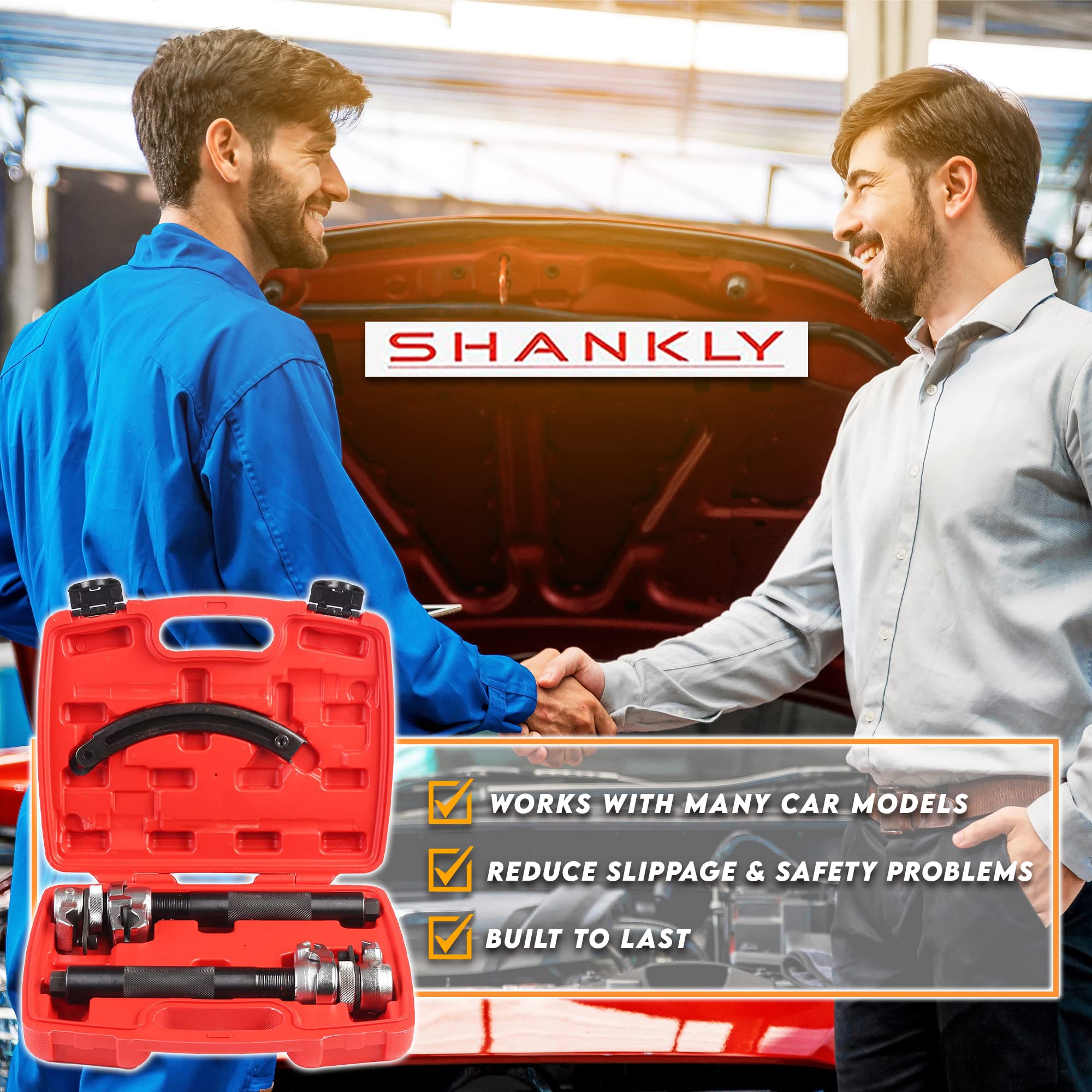 Shankly Spring Compressor Tool - 2200 Lbs - Extra Strength, Heavy Duty Build, Ultra-Rugged Coil Spring Compressor Tool Or Strut