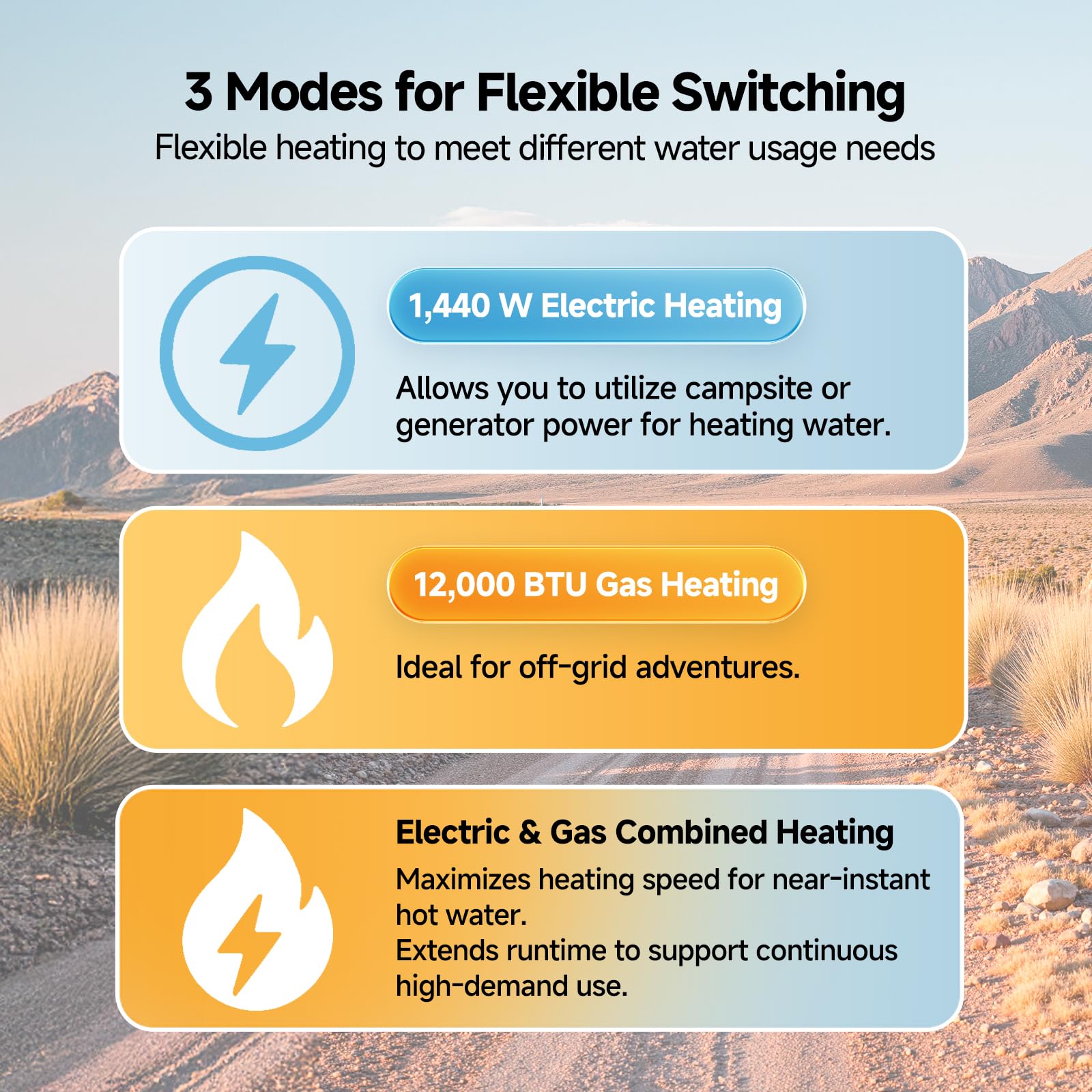 10 Gallon RV Tank Water Heater, KINGRVER HybridShower 10 - RV Gas and Electric Water Heater with Built-in Anode Rod, Porcelain L