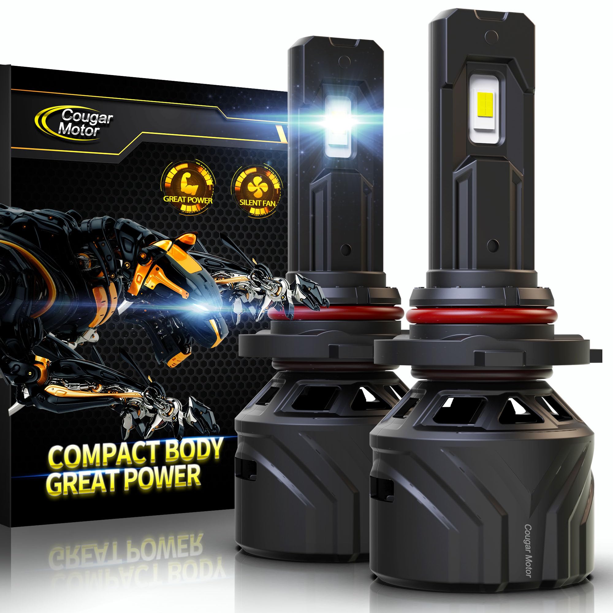 Cougar Motor 9005 Bulbs, Hb3 Fog Lights 6500K White Non-Polarity 9005 Fog Bulb Or Off-Road Use Plug And Play - Pack Of 2