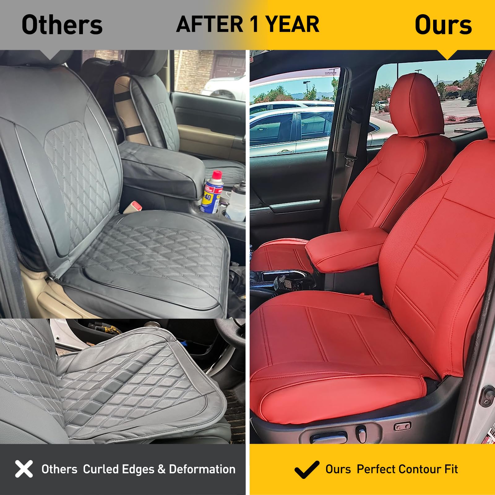 Drcarnow For Toyota Tacoma Seat Covers 2016-2019 2020 2021 2022 2023 For Tacoma Truck Leather Seat Cover Sr Sr5 Limited Trd Pro