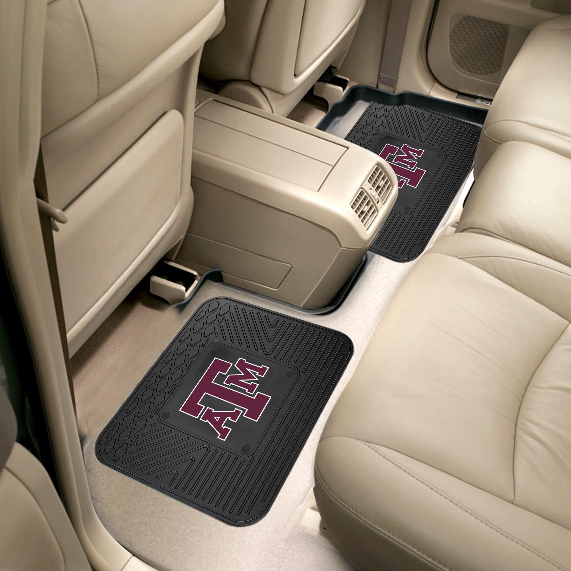 Fanmats Texas A&M University Aggies Set of 4 Car Mats for Cars, SUV, Pickups - All Weather Protection, Deep Reservoir Design, Un