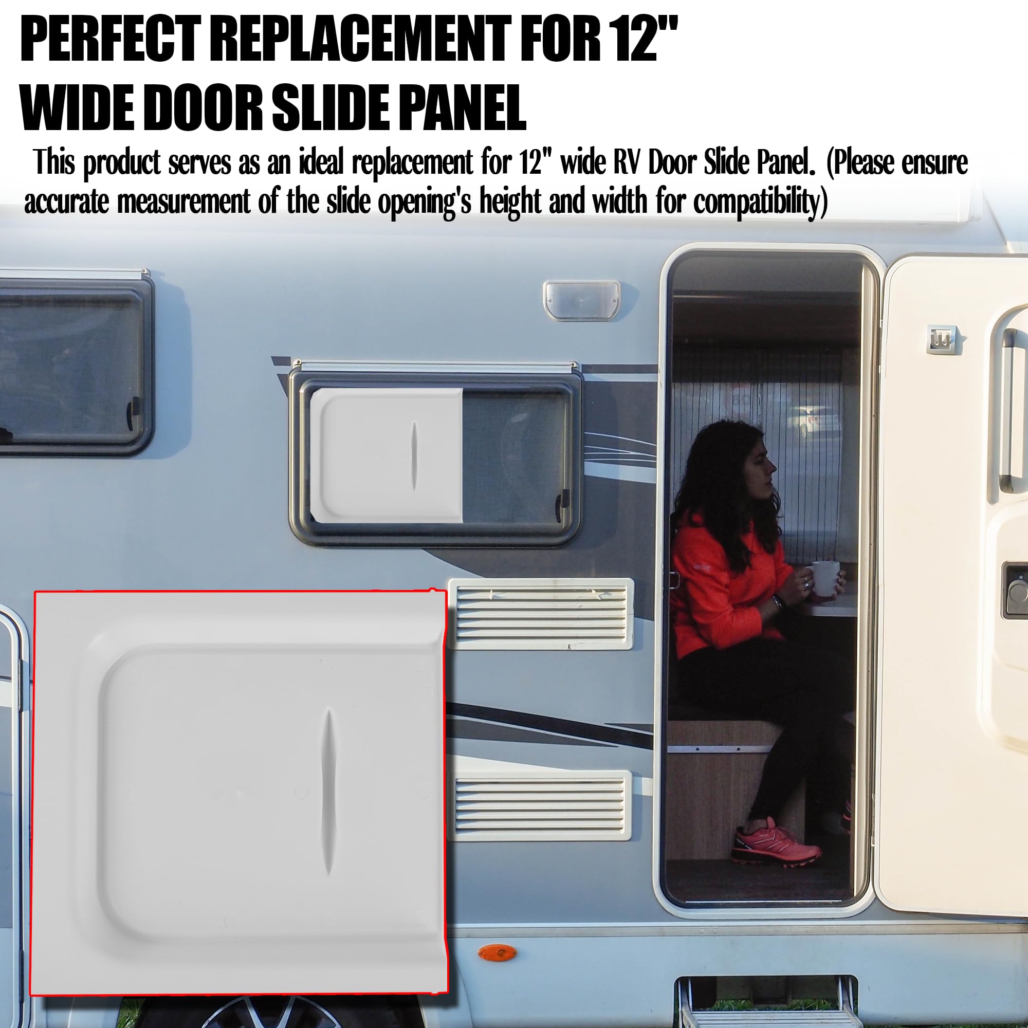 Aussio RV Screen Door Latch Handle Kit (Right Hand) and Slide 12 Panel for RV Trailer Camper Motor Home Entry Door Hardware wi