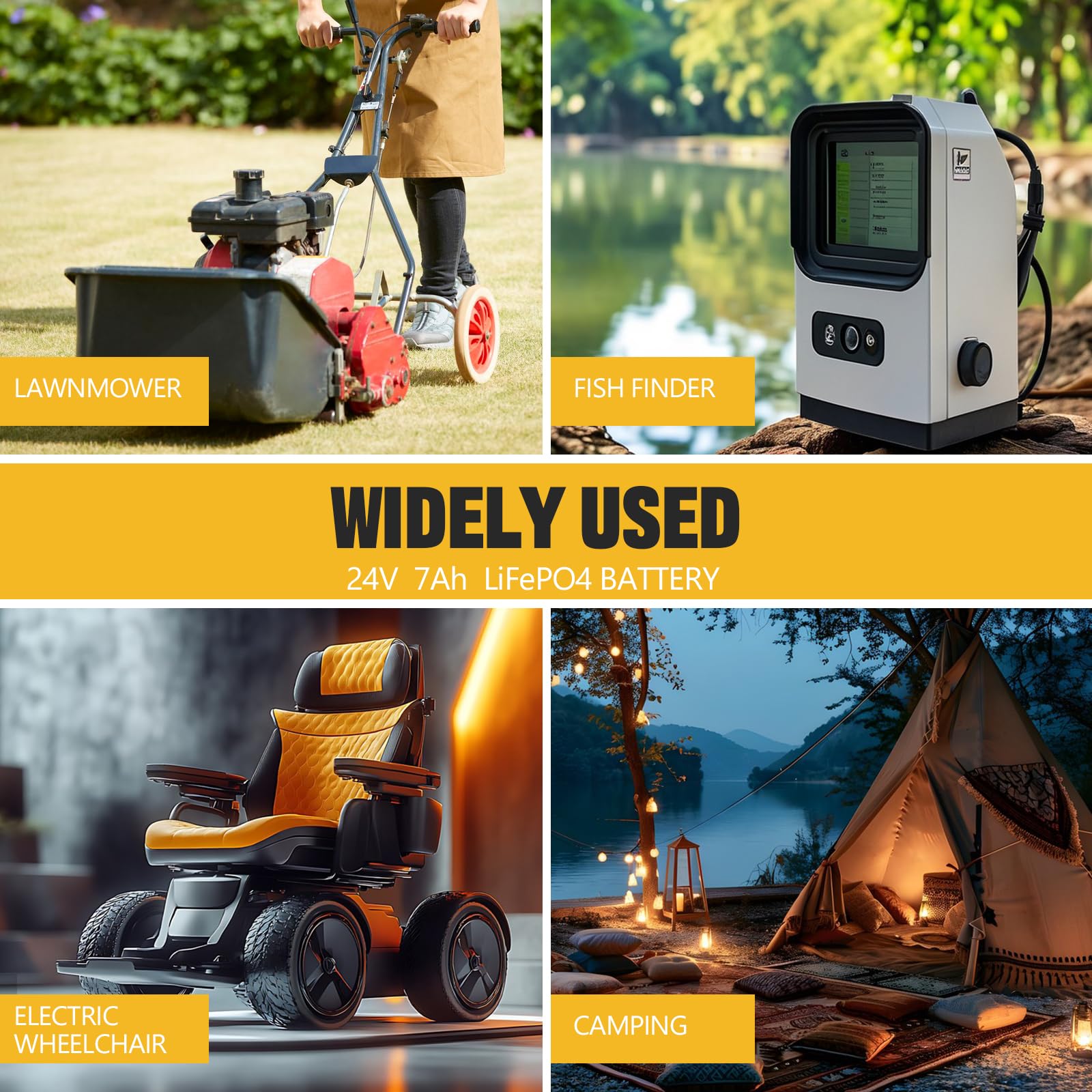 24V 7Ah LiFePO4 Rechargeable Battery LF8011, 25.6V 179.2Wh Deep Cycle Lithium Iron Phosphate Batteries for Ride on Toys