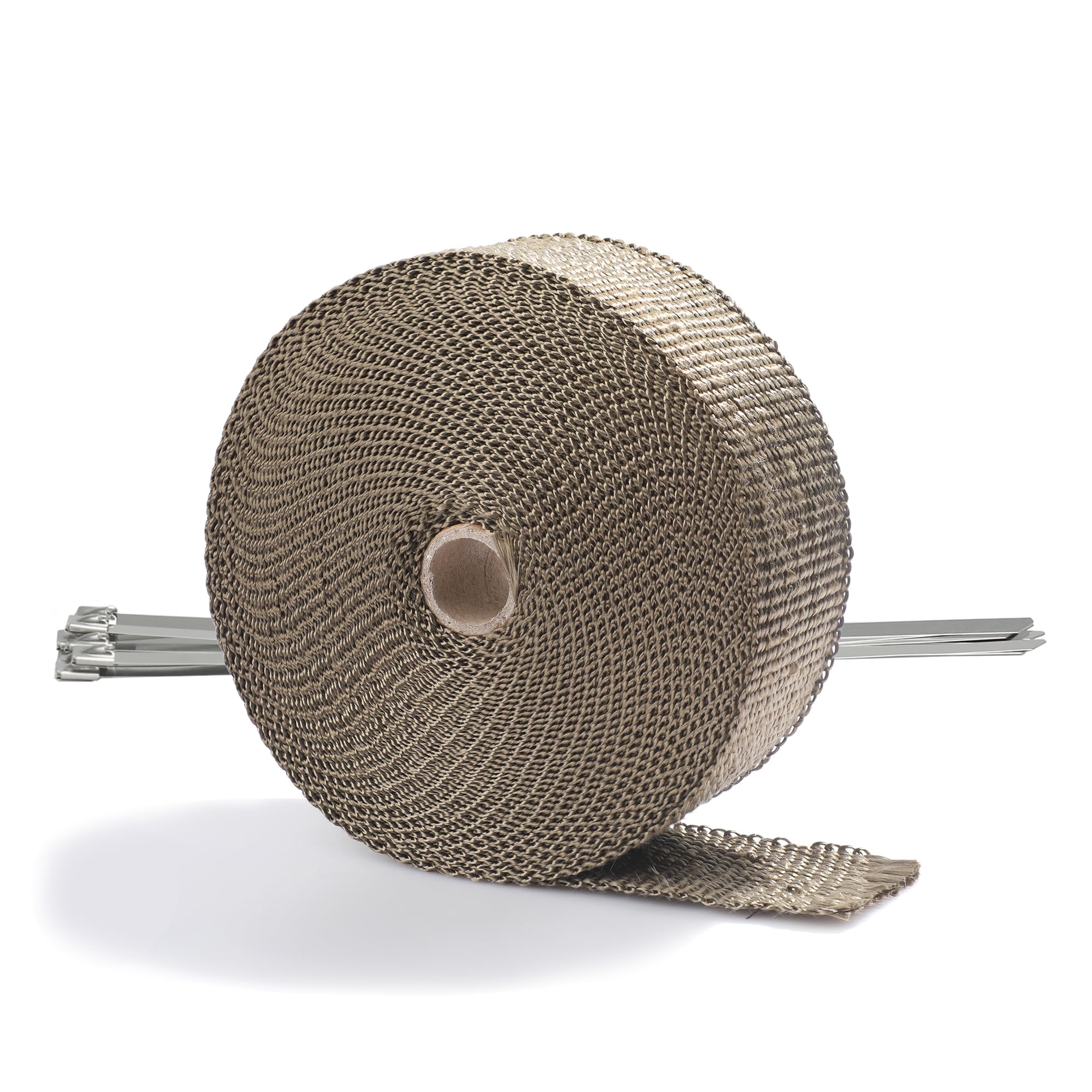 ARTR Titanium Wrap 2 Inch x 50 Feet Exhaust Header Heat Wrap Kit with 10pcs 11.8 Inch Stainless Steel Locking Ties